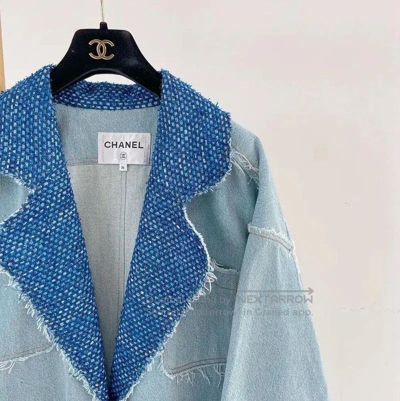 Chanel Chanel Blue Cotton Women's Jacket for Spring Autumn . Size S / US 4 / IT 40 - 3 Thumbnail