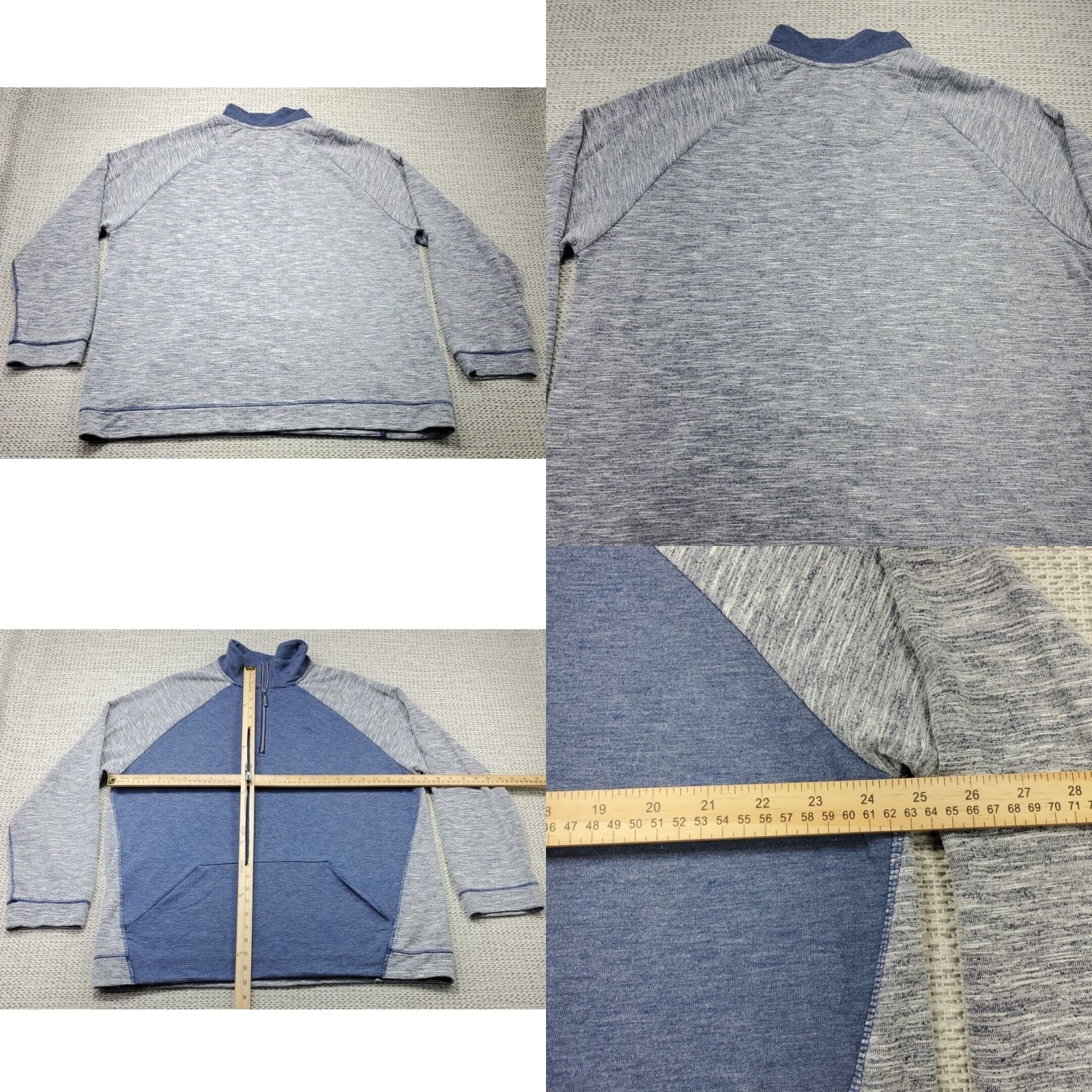 Tommy Bahama Tommy Bahama Pullover 1/4 Zip Long Sleeve Mens XL Blue Gray Heather Casual Size US XXL / EU 58 / 5 - 8 Thumbnail