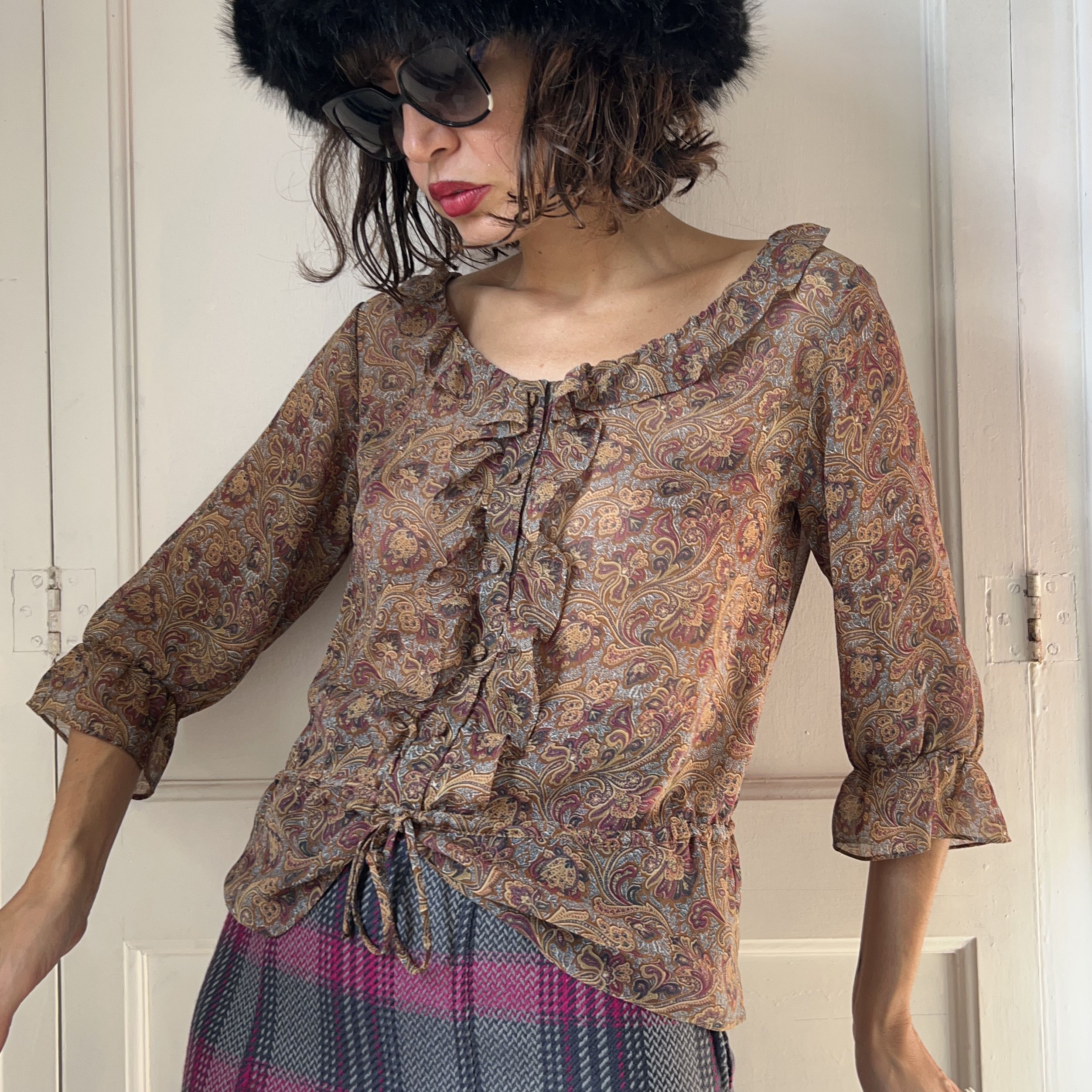 Vintage Vintage 70s Paisley Blouse Size S / US 4 / IT 40 - 7 Thumbnail
