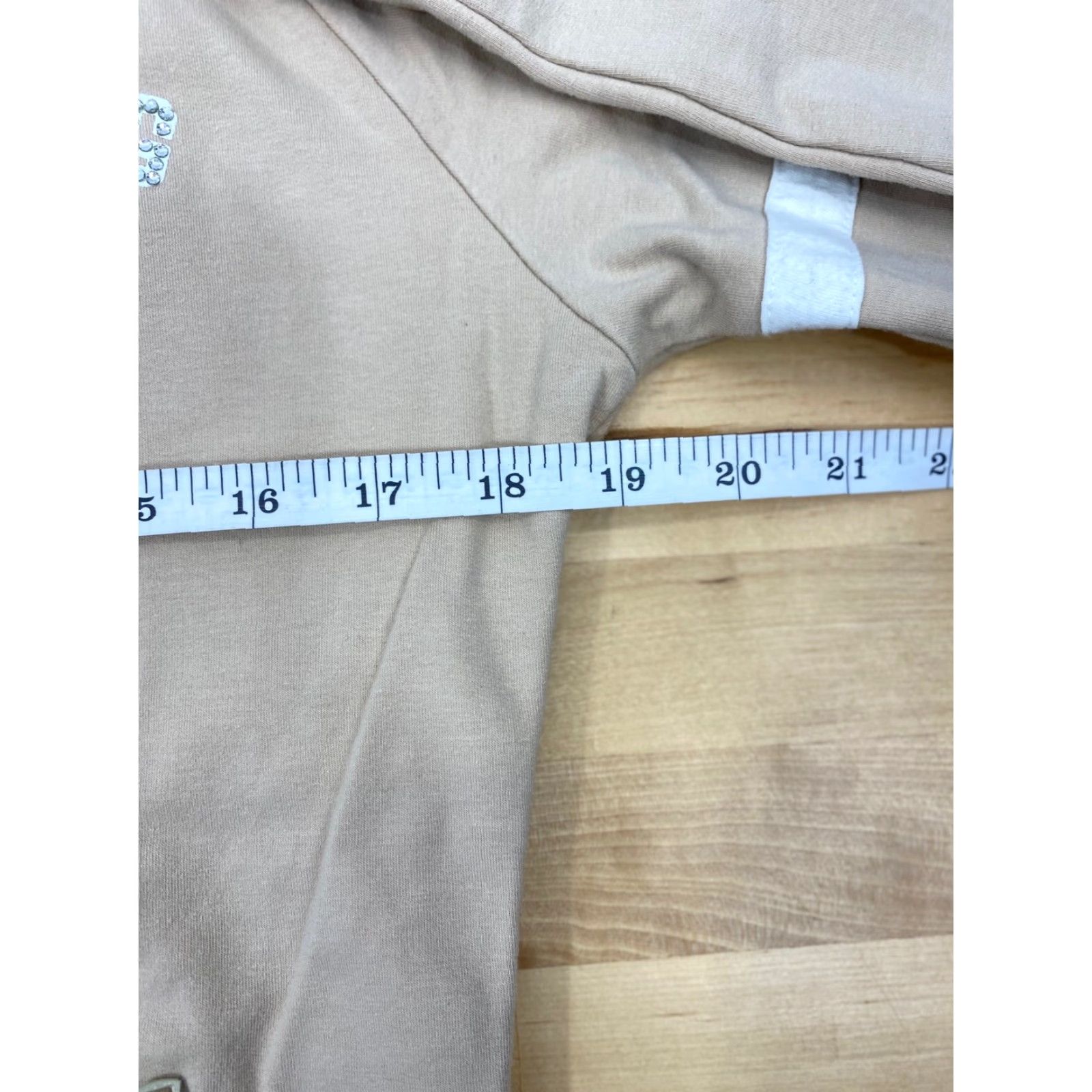 Bcbgmaxazria BCBG MAX AZRIA Jacket Women’s Medium Full Zip Bedazzled Logo Rhinestone Pockets Hooded Beige M Size M / US 6-8 / IT 42-44 - 7 Thumbnail