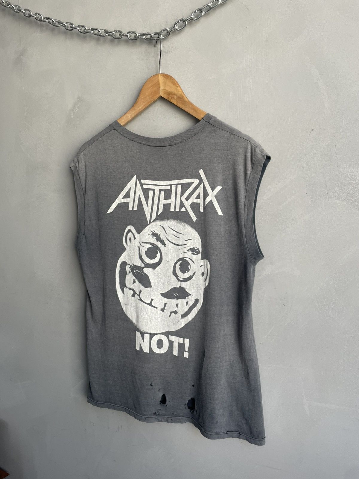 Band Tees 90s faded washed tank top Anthrax t shirt among the living Size US M / EU 48-50 / 2 - 8 Thumbnail