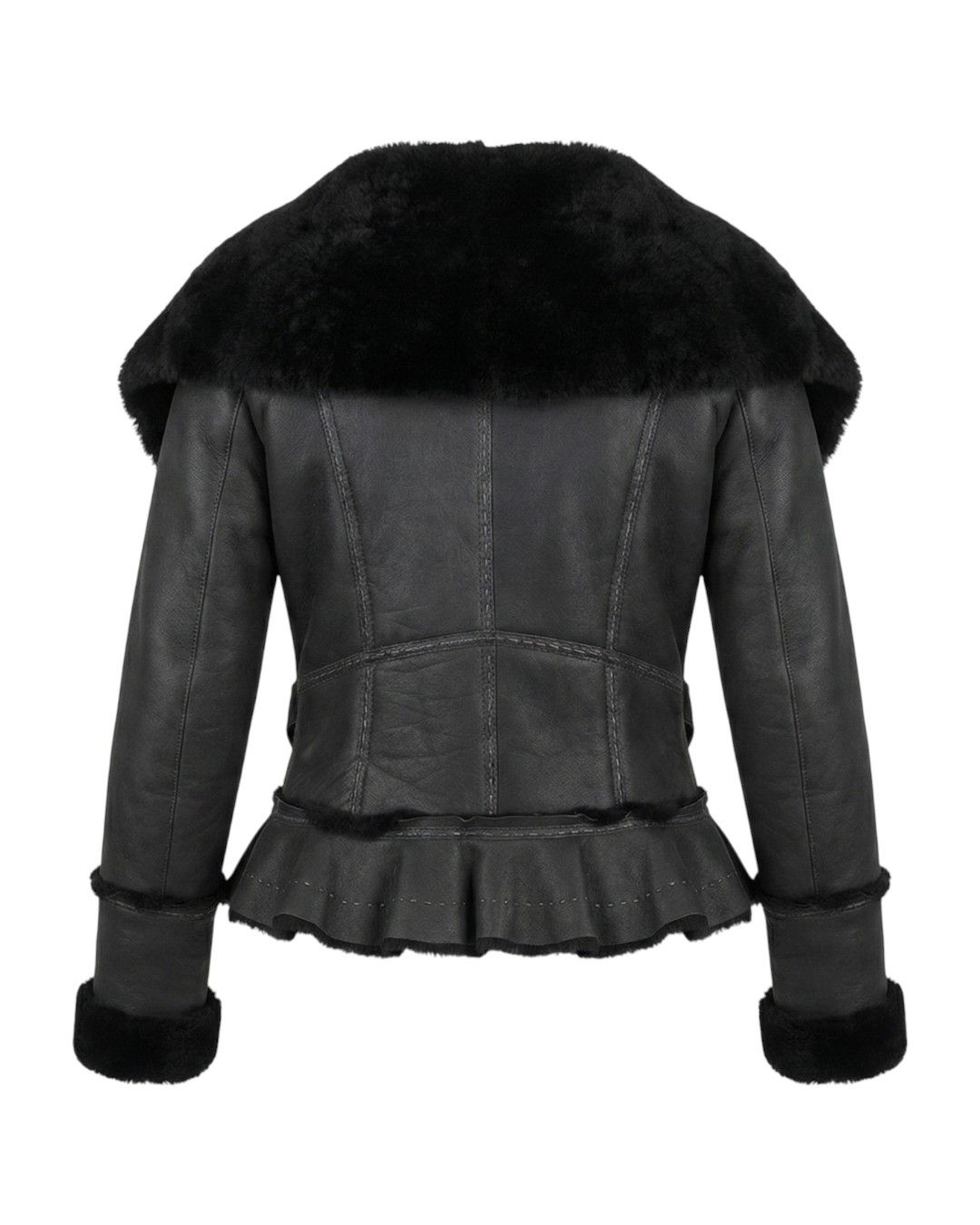 Roberto Cavalli HUGE COLLAR SHEARLING LEATHER JACKET Size L / US 10 / IT 46 - 2 Thumbnail