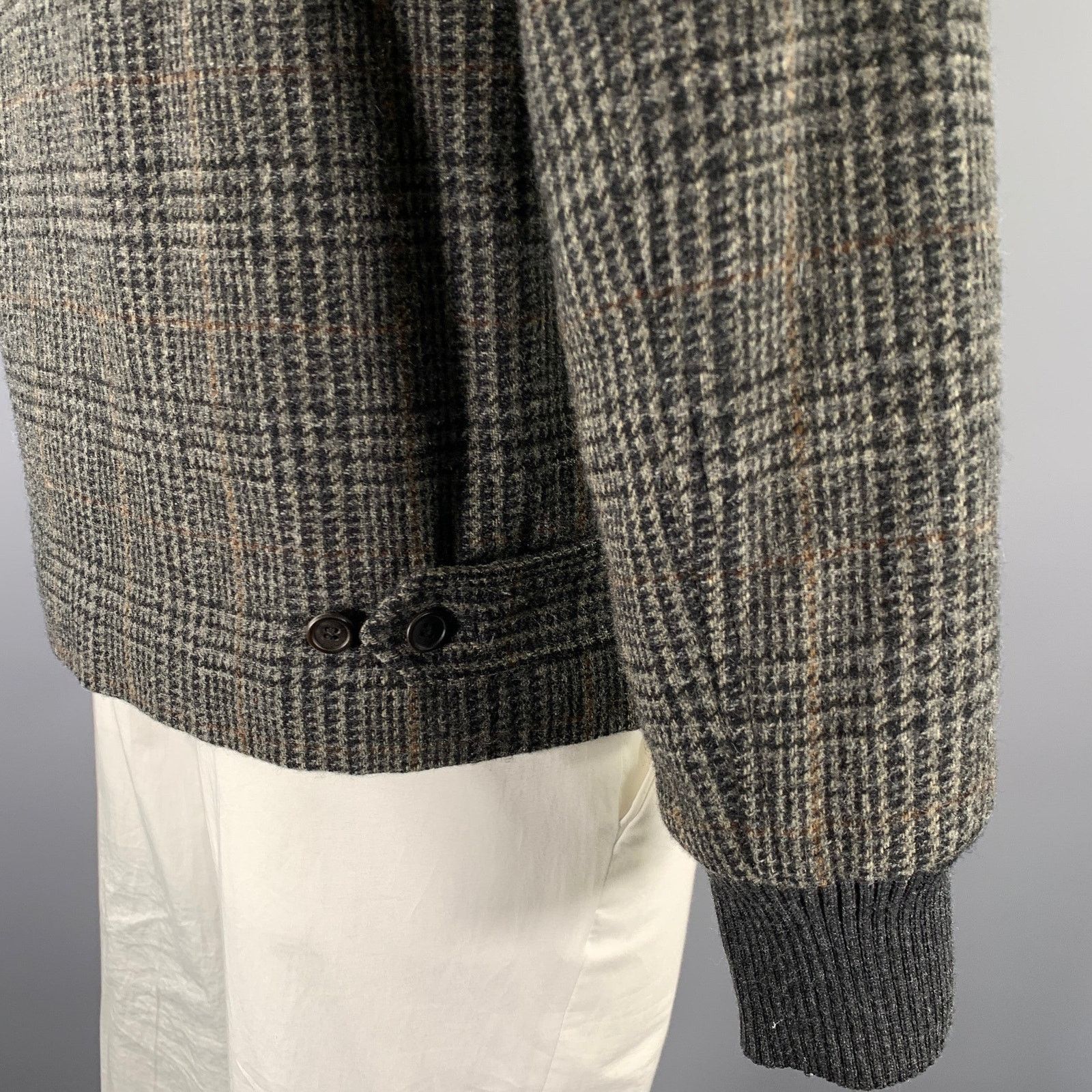Marc Jacobs MARC JACOBS Size L Grey Black Glen Check Wool Zip Up Jacket Size US L / EU 52-54 / 3 - 5 Thumbnail