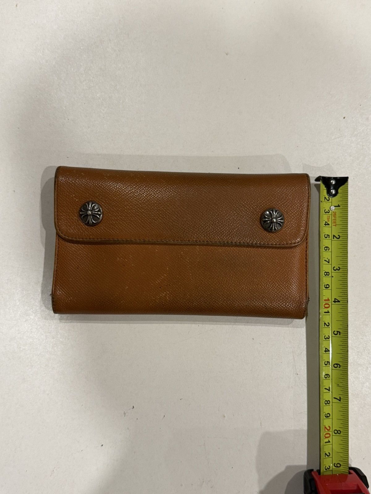 Chrome Hearts Chrome Hearts Wave Wallet Brown Leather Silver Cross Balls Size ONE SIZE - 18 Thumbnail