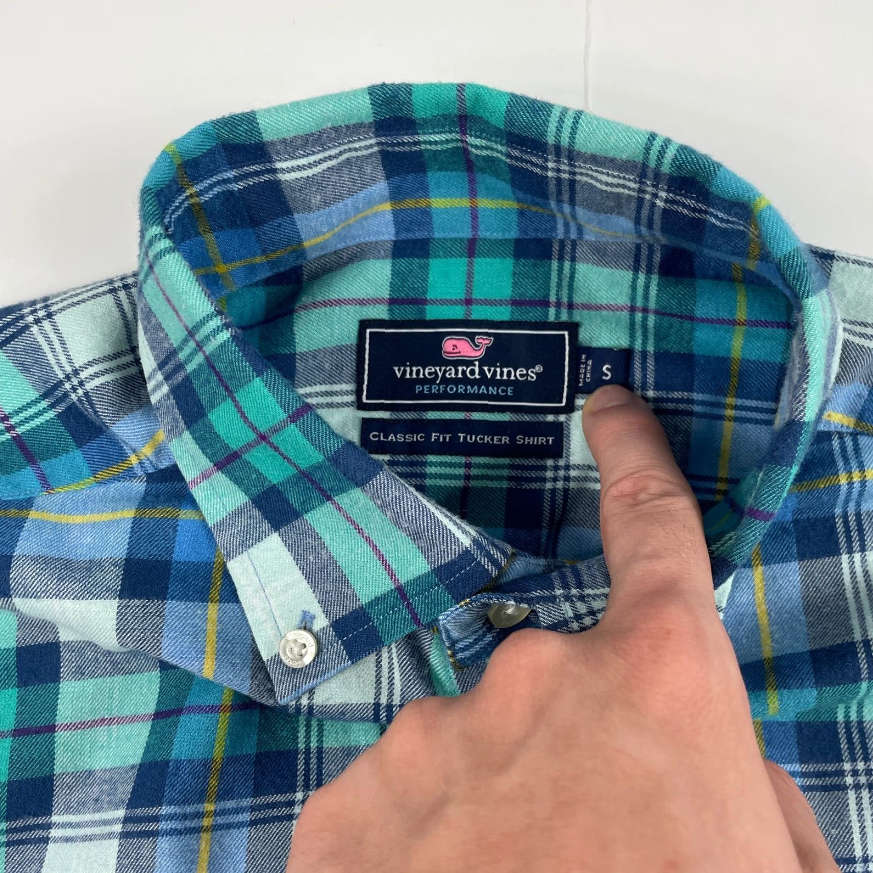 Vineyard Vines Vineyard Vines Shirt Mens Small Blue Tucker Flannel Performance Button-Down Shirt Size US S / EU 44-46 / 1 - 7 Thumbnail
