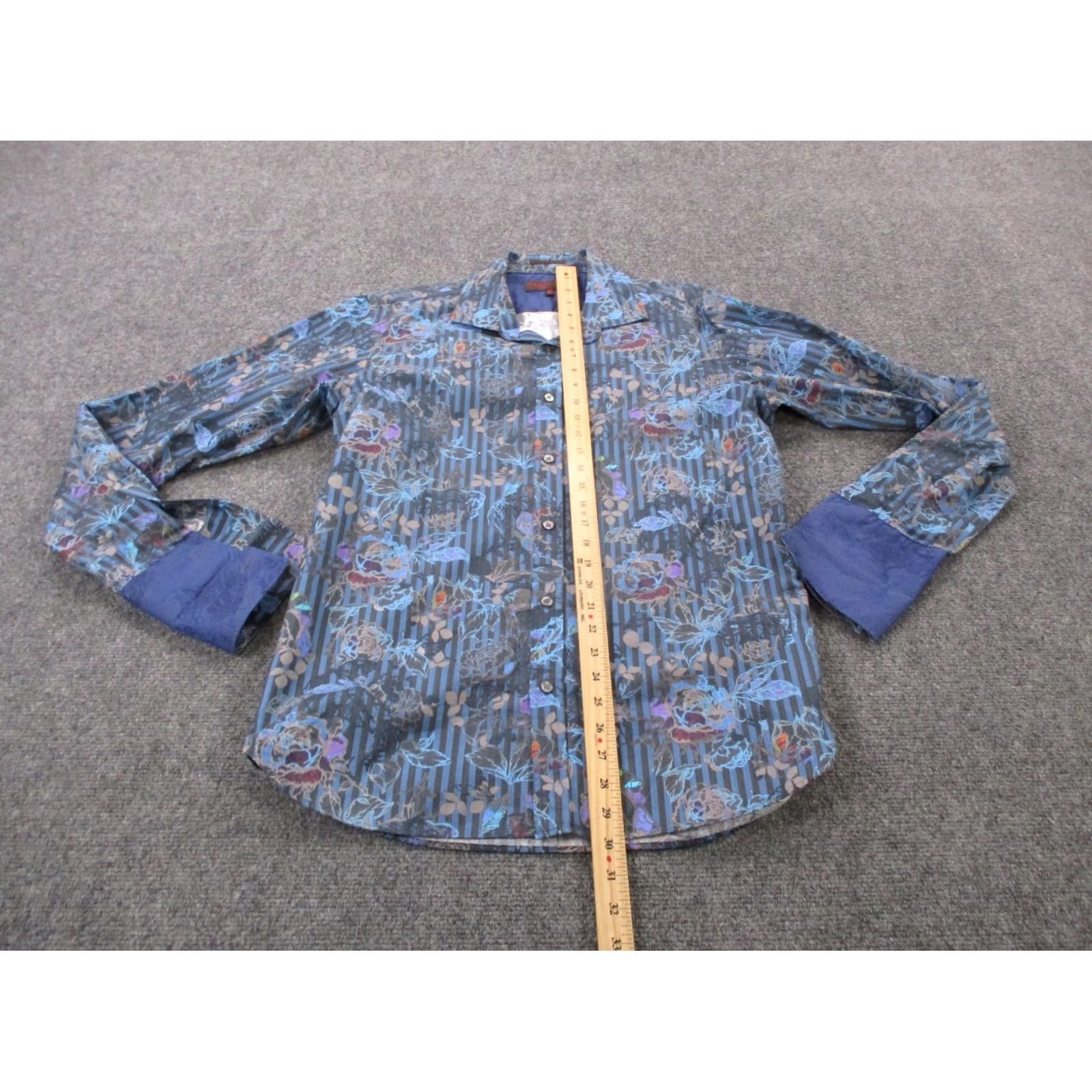 Ted Baker Ted Baker Shirt Mens M Blue Floral Print Tropical Classic Dress Business Size 40R - 3 Thumbnail