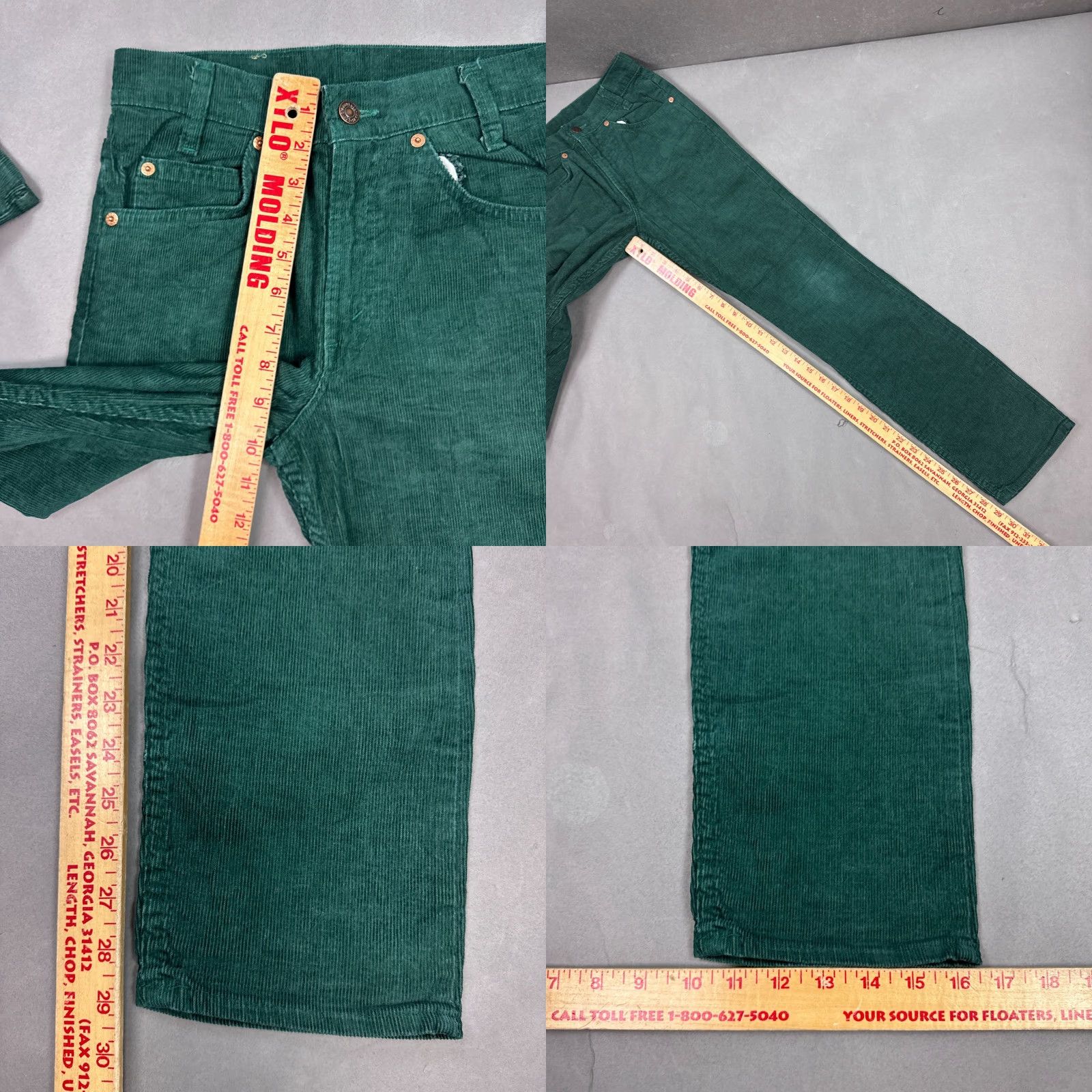 Levi's VINTAGE Levi's Pants Mens 28x30 Corduroy Green 80s Made USA Straight 5-Pocket Chino Casual Mens Size US 28 / EU 44 - 9 Thumbnail