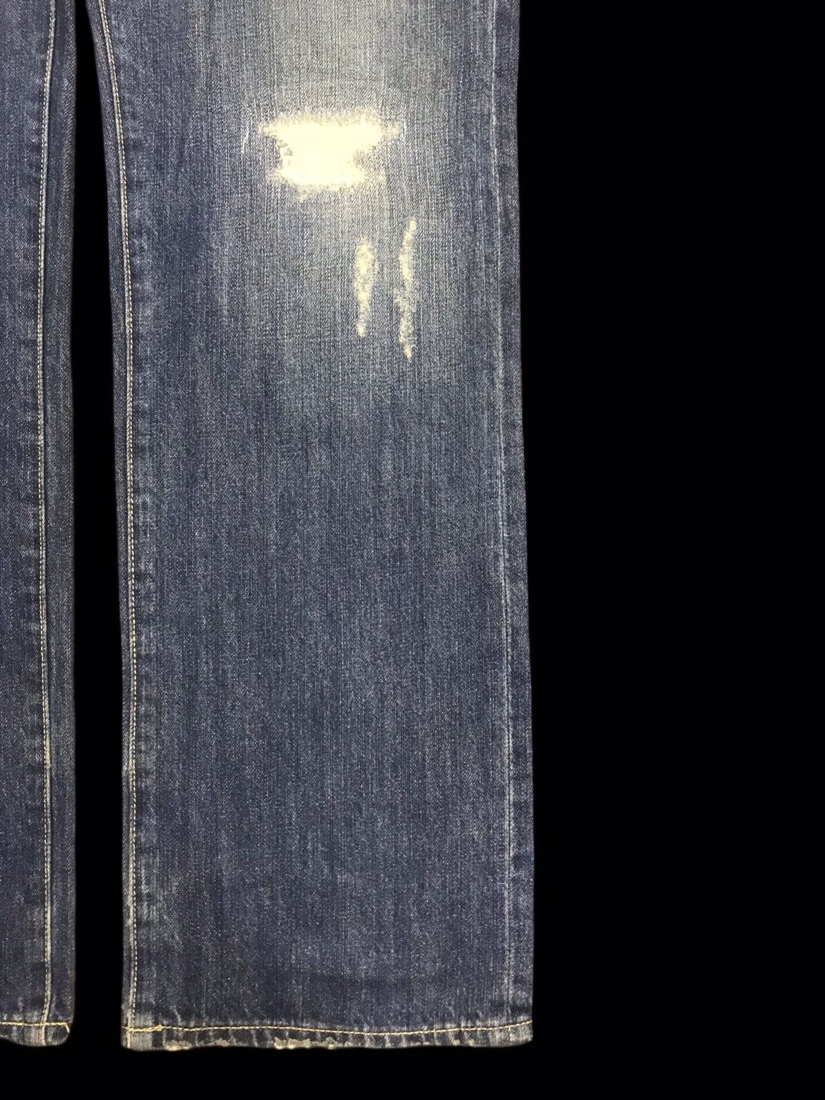 Japanese Brand 💥DENIM ART💥PURPLE&YELLOW JAPAN SICK DISTREESED DENIM F266 Size US 35 - 7 Thumbnail