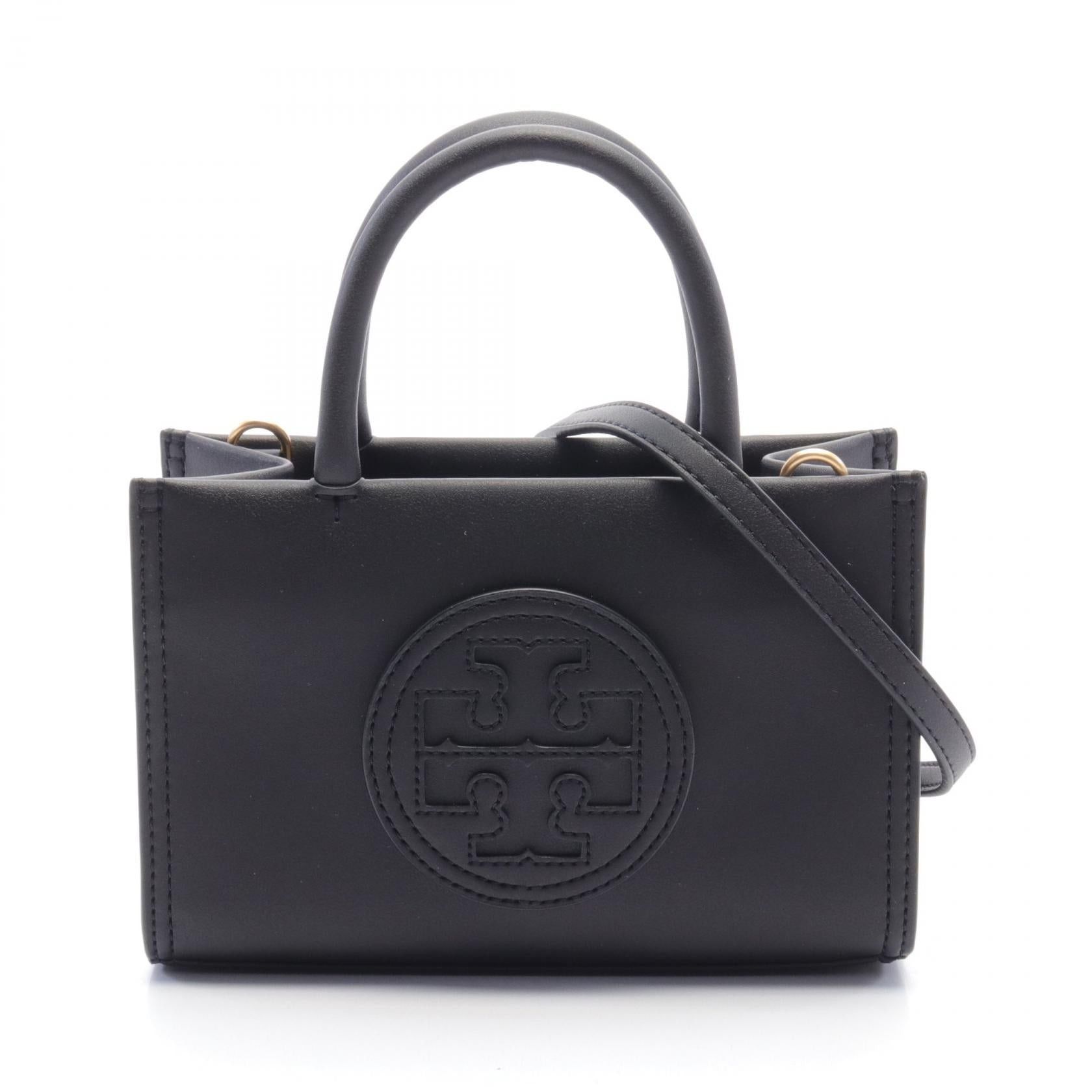Tory Burch Tory Burch Logo Mini Bag Handbag Leather Black Size ONE SIZE - 1 Thumbnail