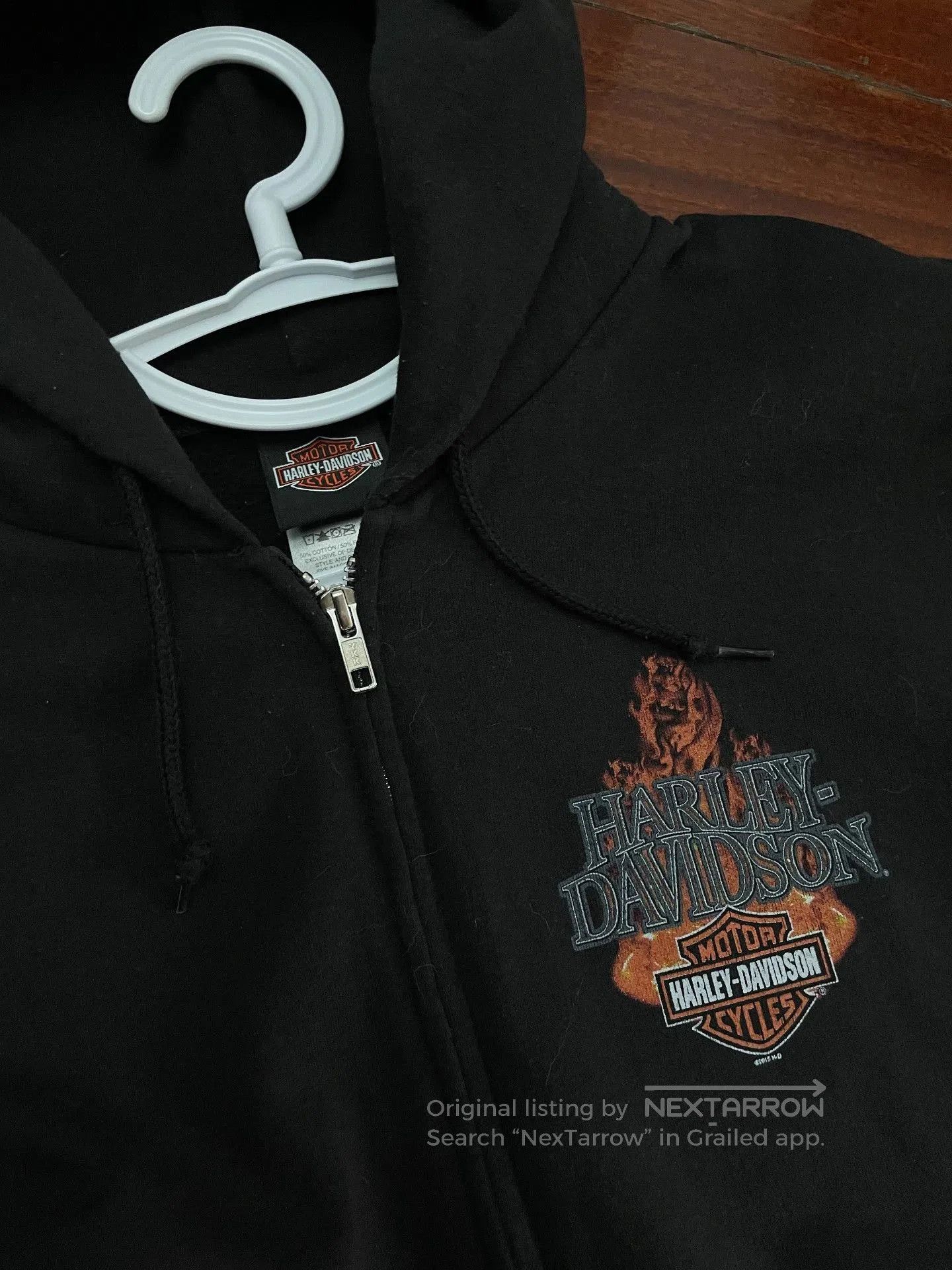 Vintage Vintage Harley Flame Zipup Hoodie. Size US XL / EU 56 / 4 - 2 Thumbnail