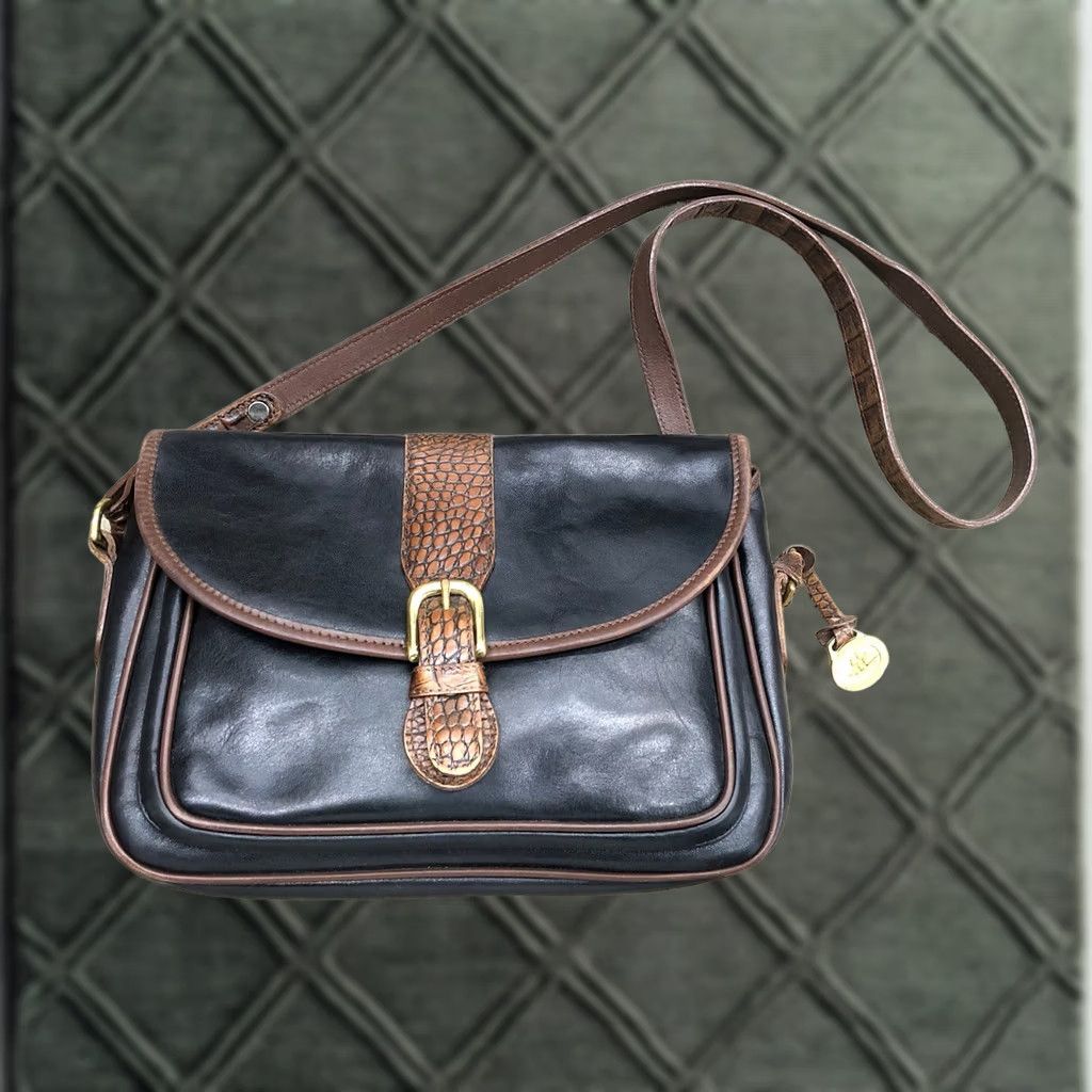 BRAHMIN VINTAGE Brahmin Brown Black Leather Shoulder Bag Size ONE SIZE - 1 Thumbnail