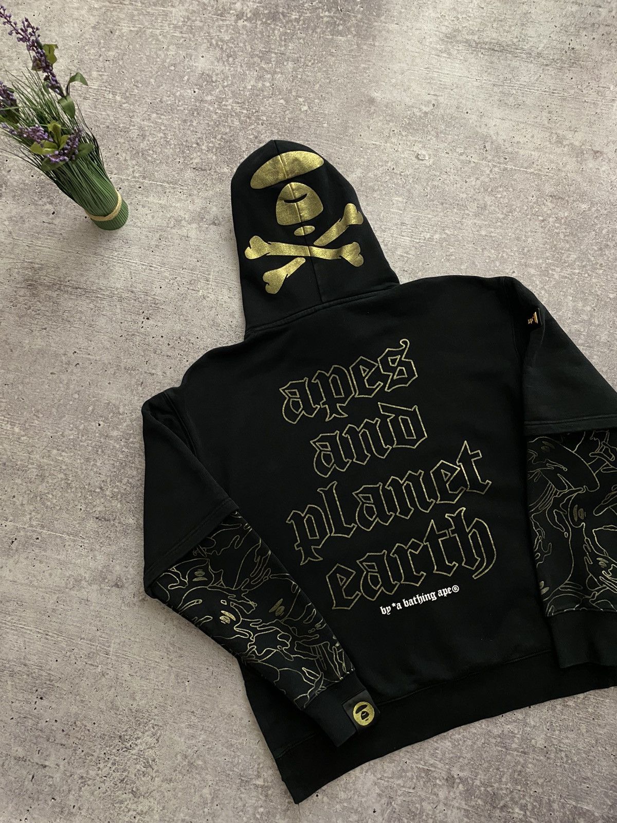 image of Aape Pullover Hoodie in Black, Men's (Size Medium)