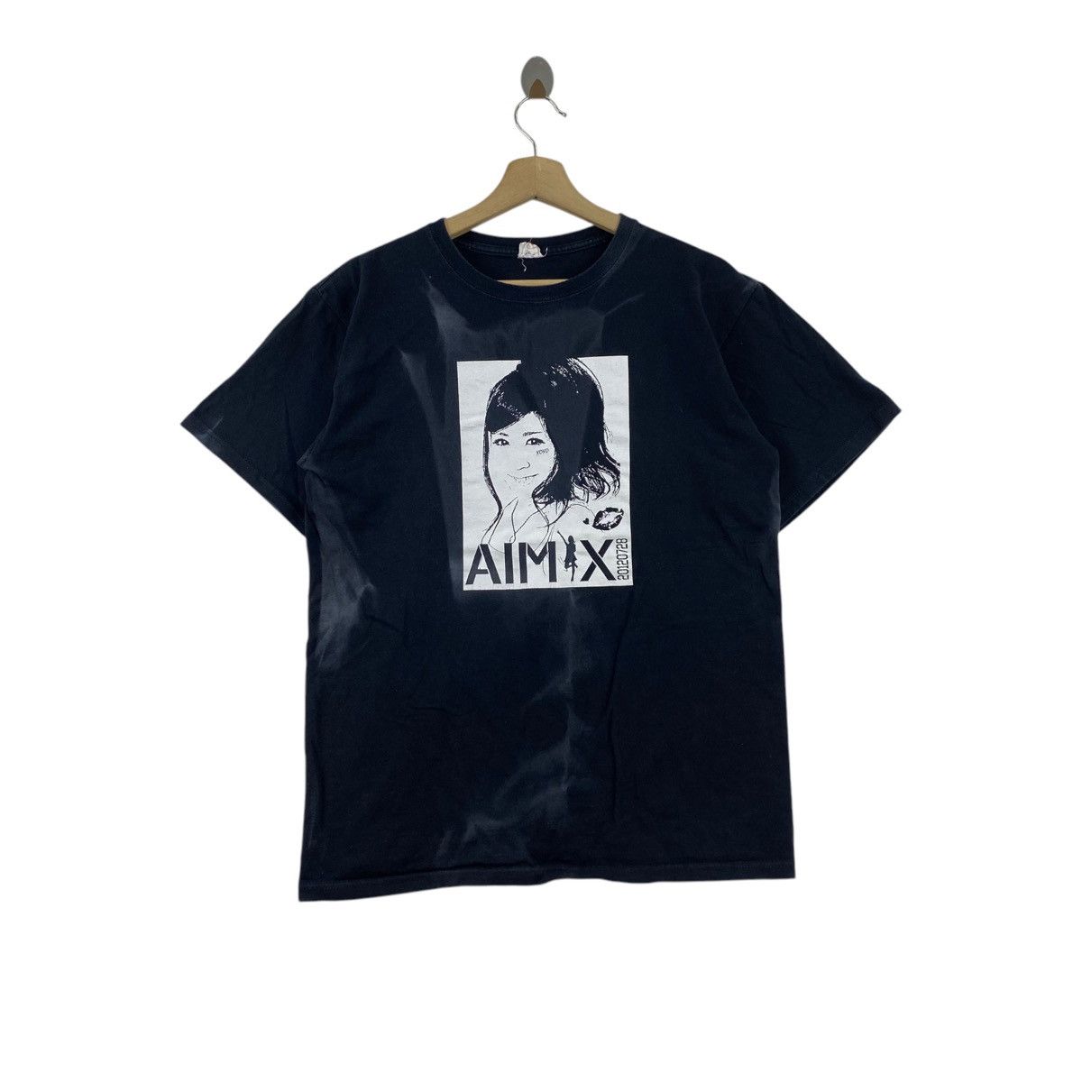 Japanese Brand AIMIX Japanese Idol Face Drawings Print Sunfaded Black Size US M / EU 48-50 / 2 - 1 Thumbnail