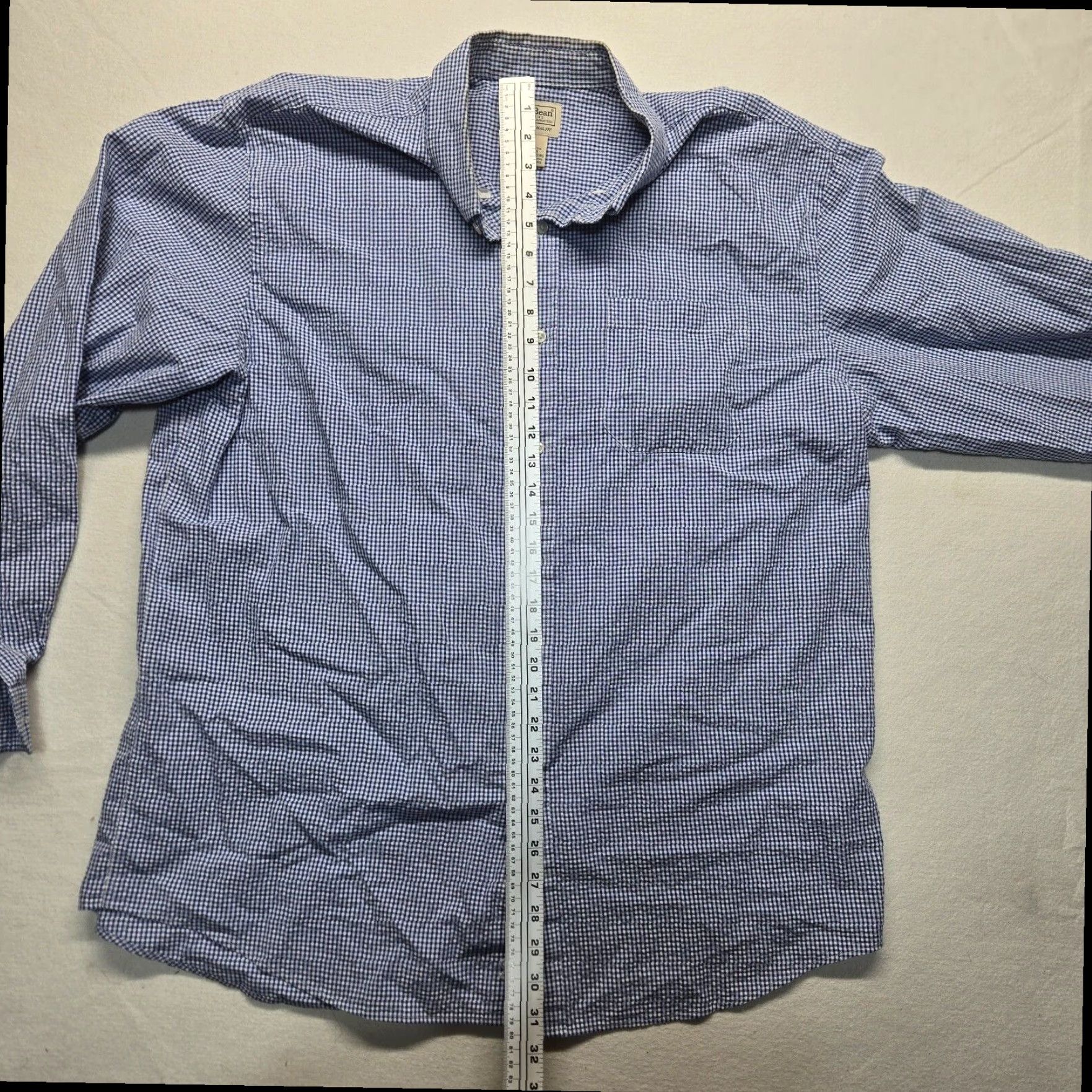 Vintage L.L. Bean Men's Regular Fit Button-Up Shirt Blue Check XL Long Sleeve 100% Cotton Size US XL / EU 56 / 4 - 6 Thumbnail