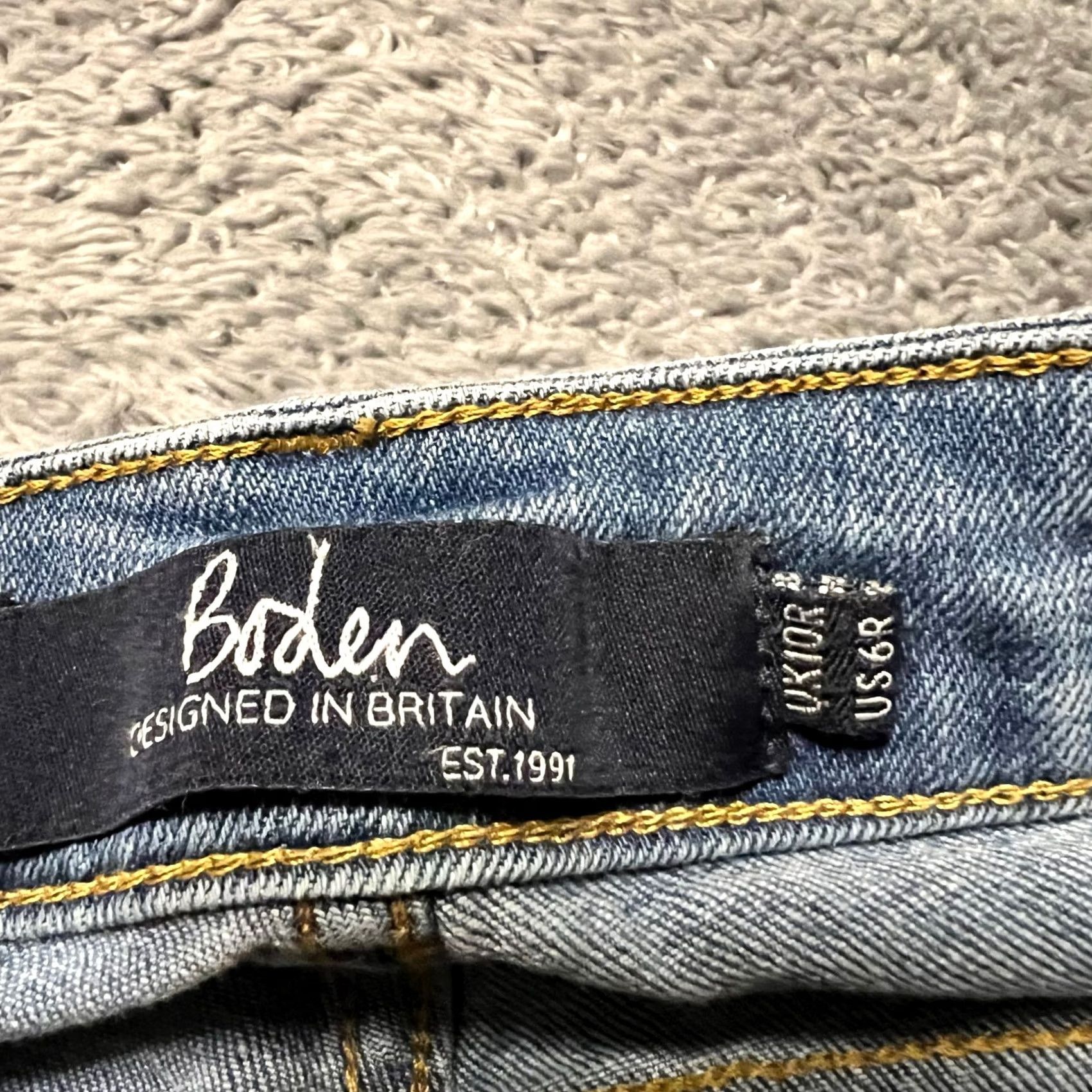 Boden Boden Jeans Women 6 R Blue Denbign Tie Ankle Straight High Rise 27 x25.5 Size 28" / US 6 / IT 42 - 6 Thumbnail