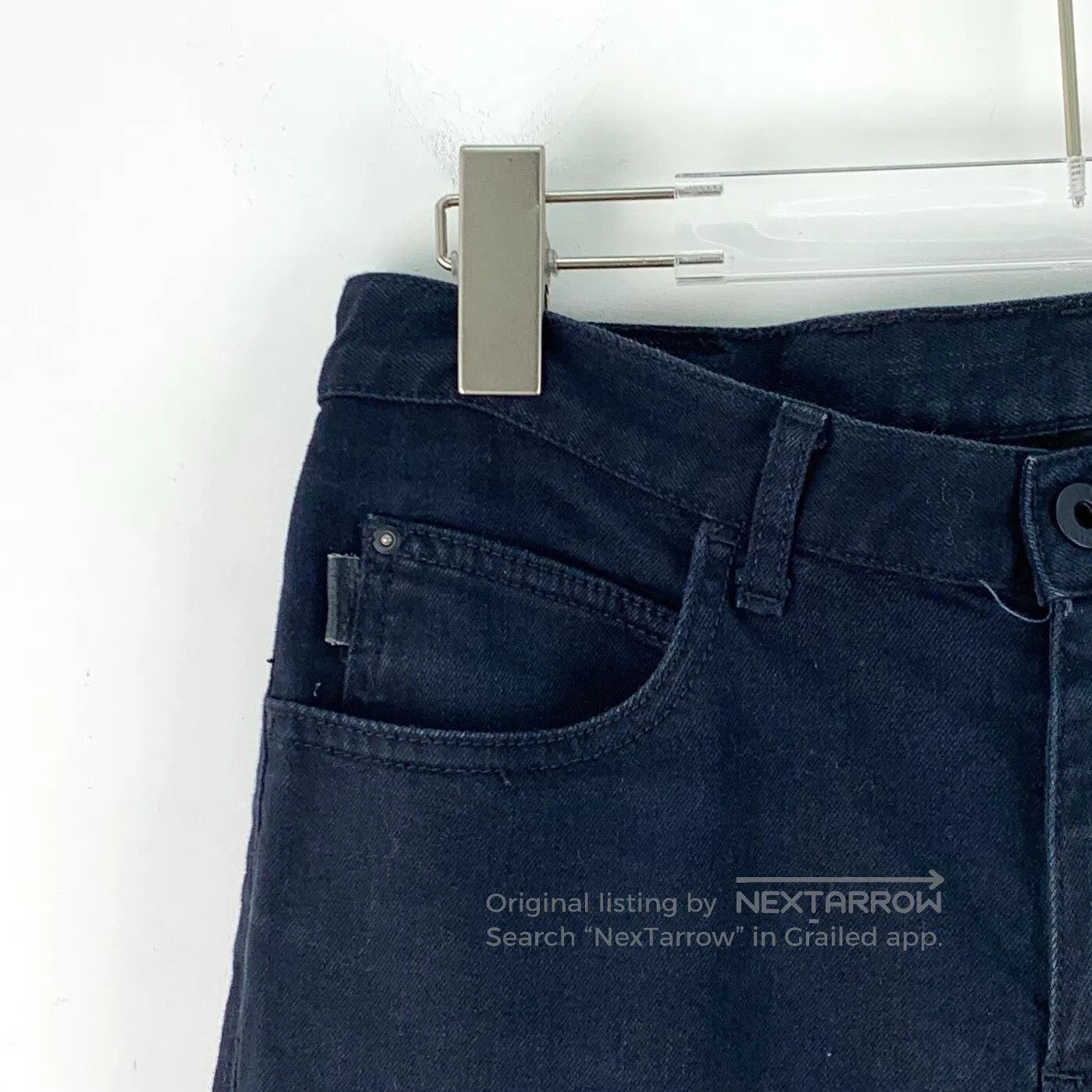 Armani Armani Dark Blue Cotton Denim Trousers| Size US 29 - 3 Thumbnail