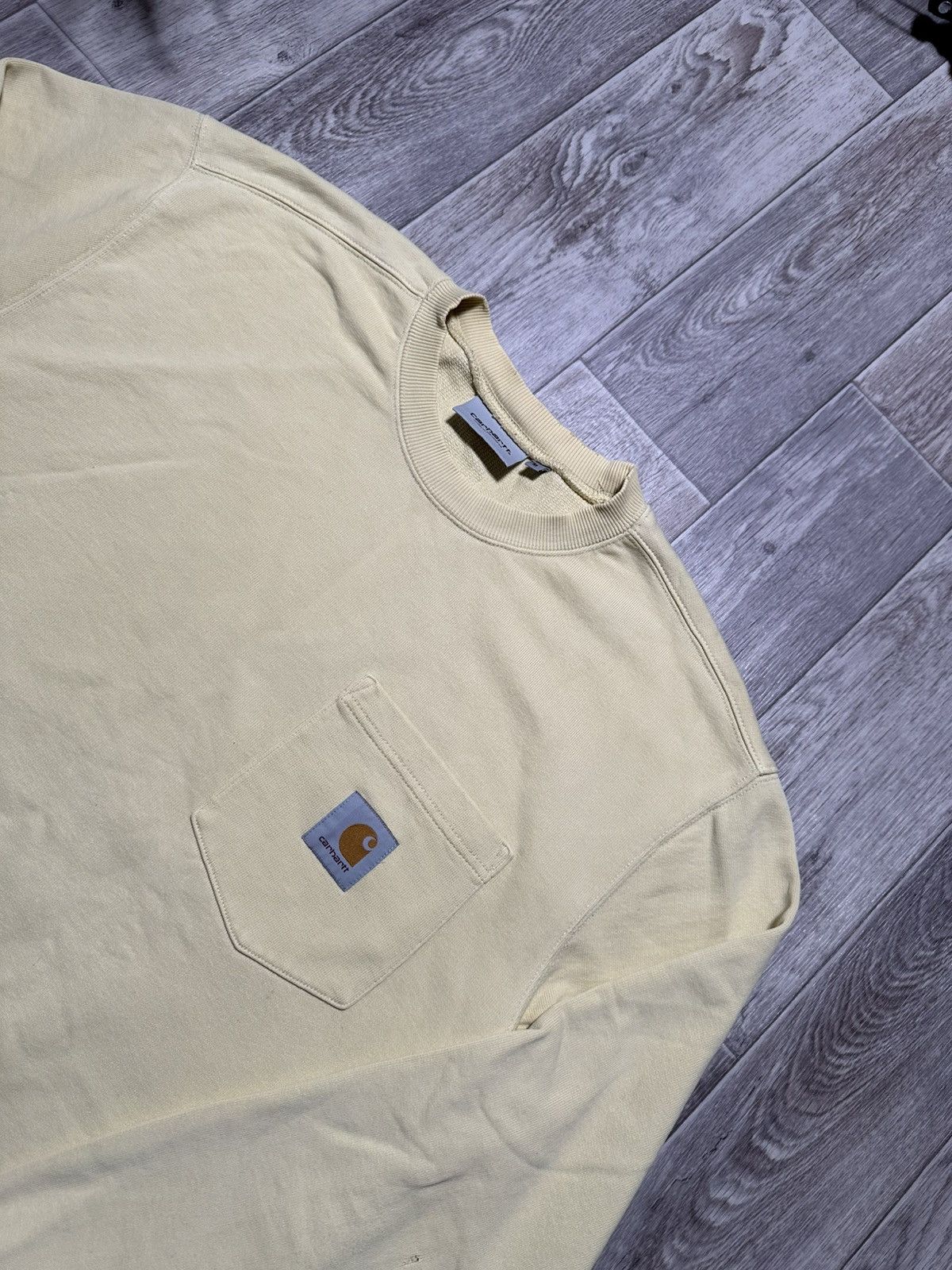 Carhartt × Carhartt Wip × Vintage Vintage Carhartt Distressed Faded Pocket Crewneck Sweat Size US M / EU 48-50 / 2 - 3 Thumbnail