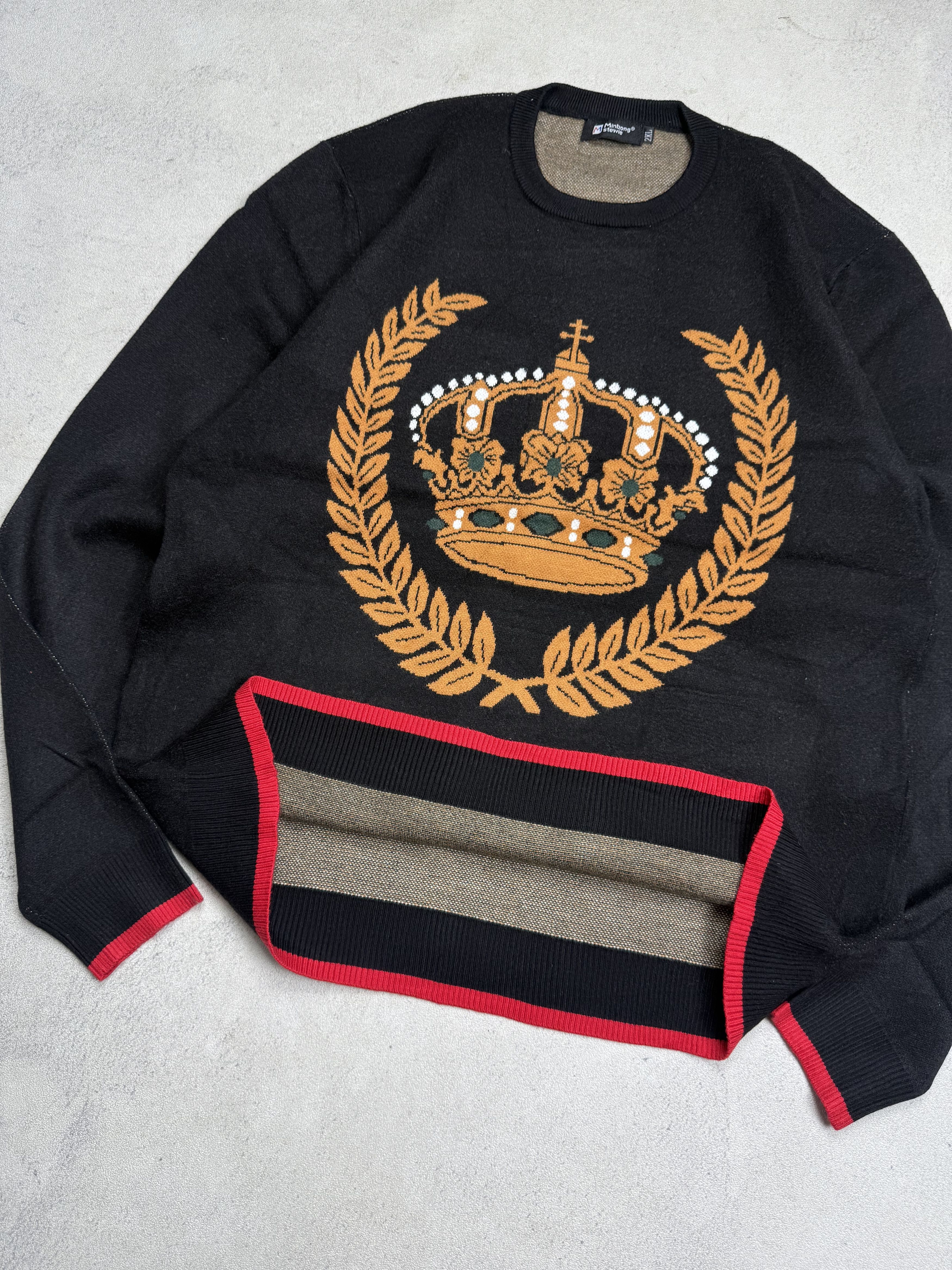 Japanese Brand Crown Black Knit Sweater Size US M / EU 48-50 / 2 - 3 Thumbnail