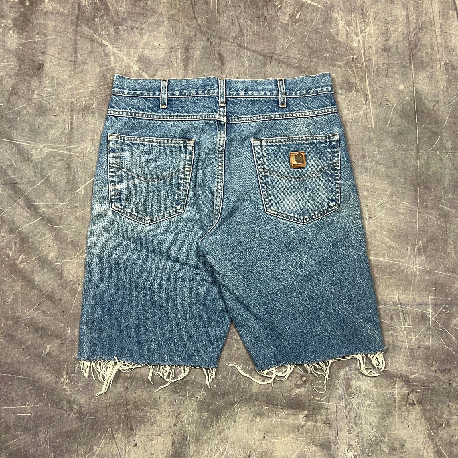 Carhartt × Vintage 90s Light Wash Carhartt Denim Jean Shorts 35x10 AY70 Size US 35 - 2 Thumbnail