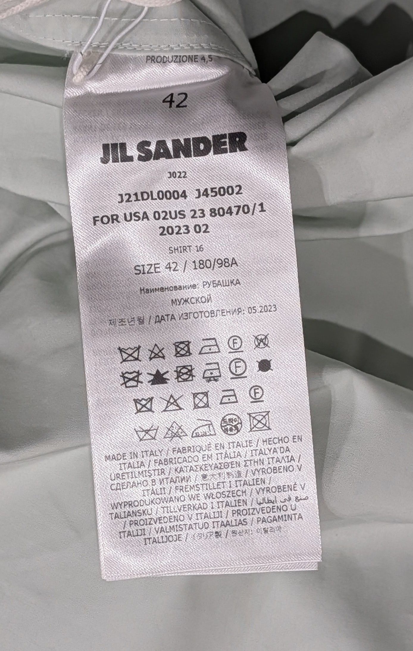 Jil Sander JIL SANDER Cotton Button Up Shirt Powder Blue 42 US 16.5 Size US L / EU 52-54 / 3 - 5 Thumbnail