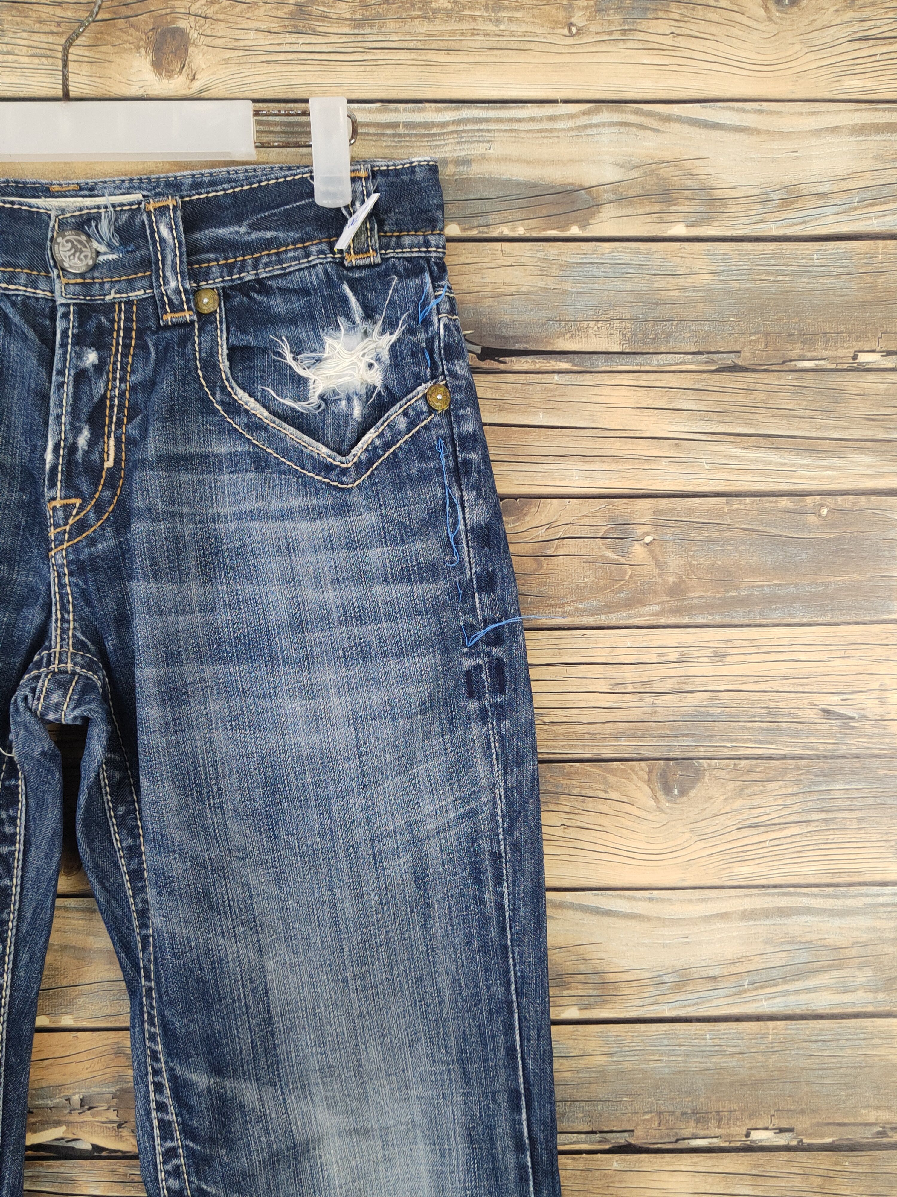 Mek Denim Mek Denim Dark Blue Distressed Ripped Jeans #W1700 Size 30" / US 8 / IT 44 - 5 Thumbnail