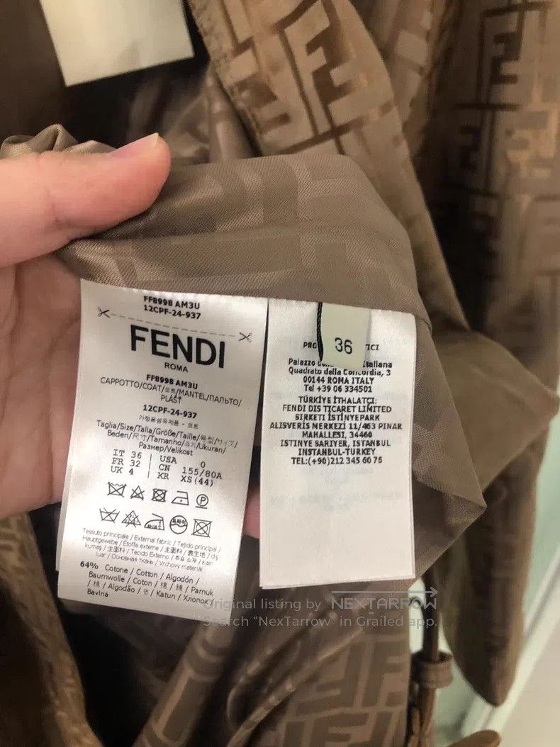Fendi Fendi All-over printed trench coat Size XXS / US 00 / IT 34 - 3 Thumbnail
