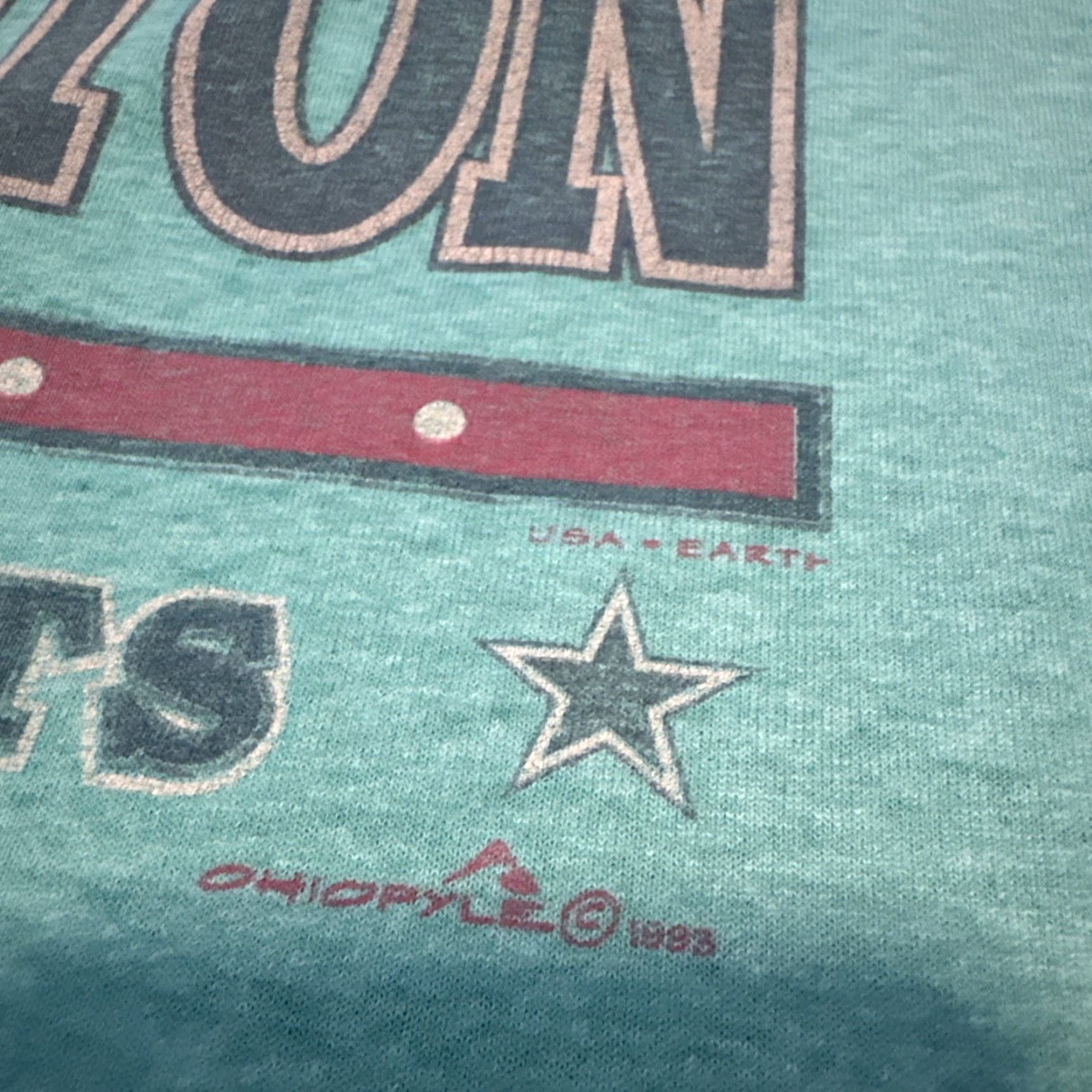 Hanes VINTAGE Bay State Teal Blue Paper Thin T-Shirt Burlington Massachusetts Hanes L Men Blues Bay State 1983 80s Size US L / EU 52-54 / 3 - 4 Thumbnail