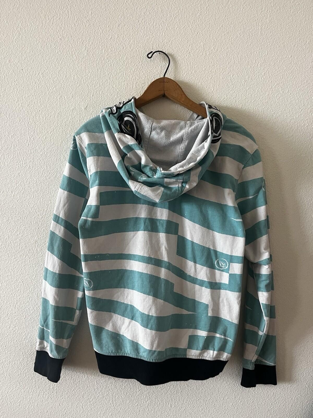Volcom Volcom Full Zip Face Hoodie XL Teal Striped Skater Y2K Size US XL / EU 56 / 4 - 7 Thumbnail