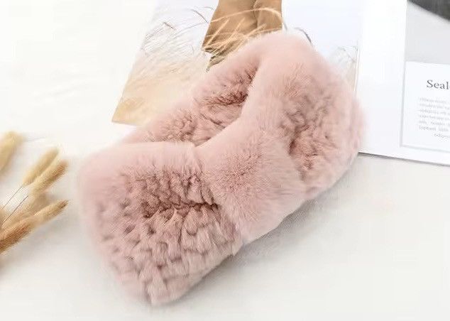Japanese Brand fur knitted elastic headband Size ONE SIZE - 4 Thumbnail