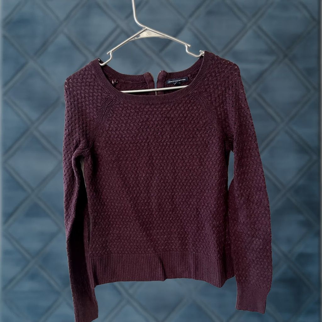 American Eagle Outfitters American Eagle Outfitters Maroon Weave Knit sweater back Women’s Size S Size S / US 4 / IT 40 - 1 Thumbnail