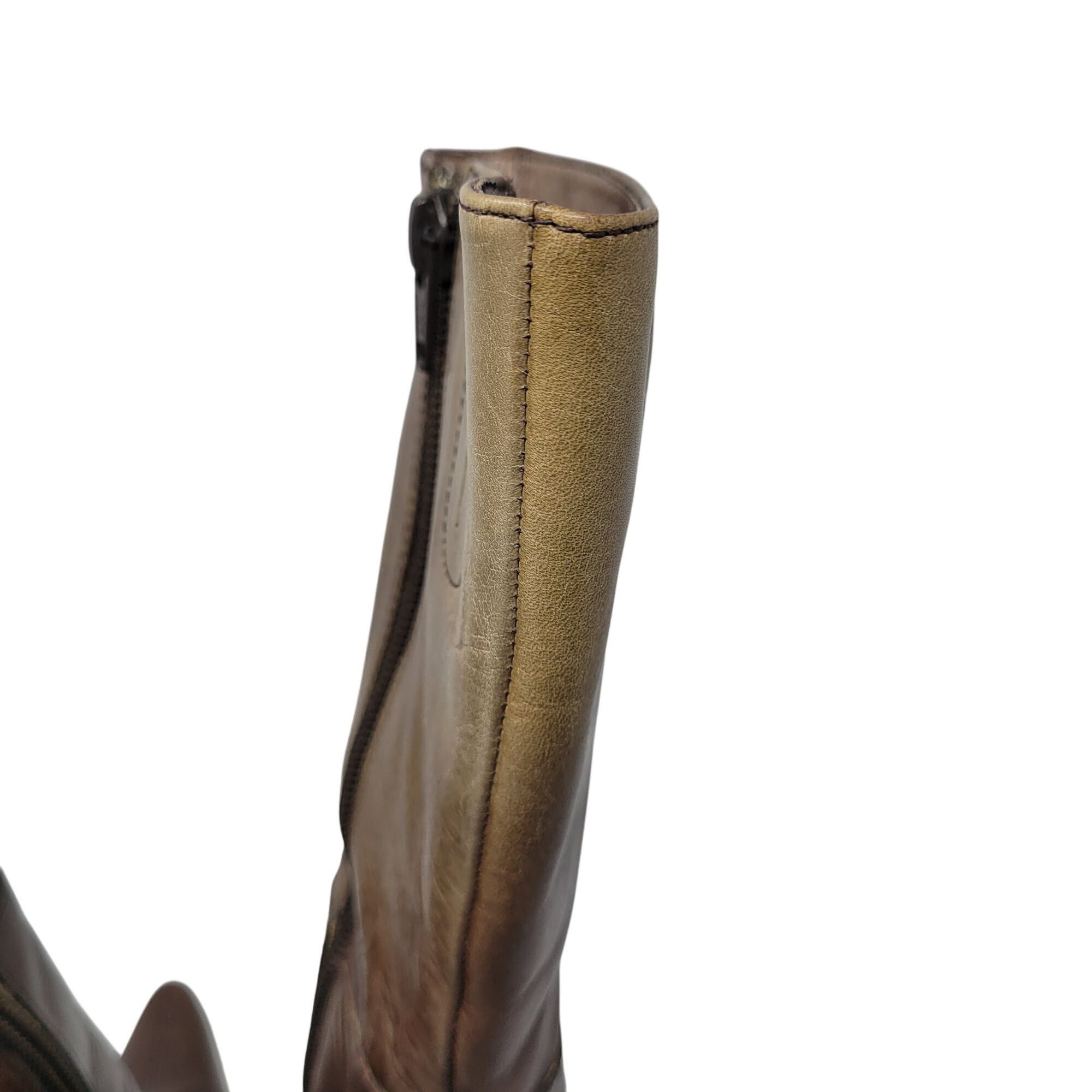 Vintage Vintage Charles David Brown Leather Knee-High Heeled Boots S Size US 5.5 / IT 35.5 - 8 Thumbnail