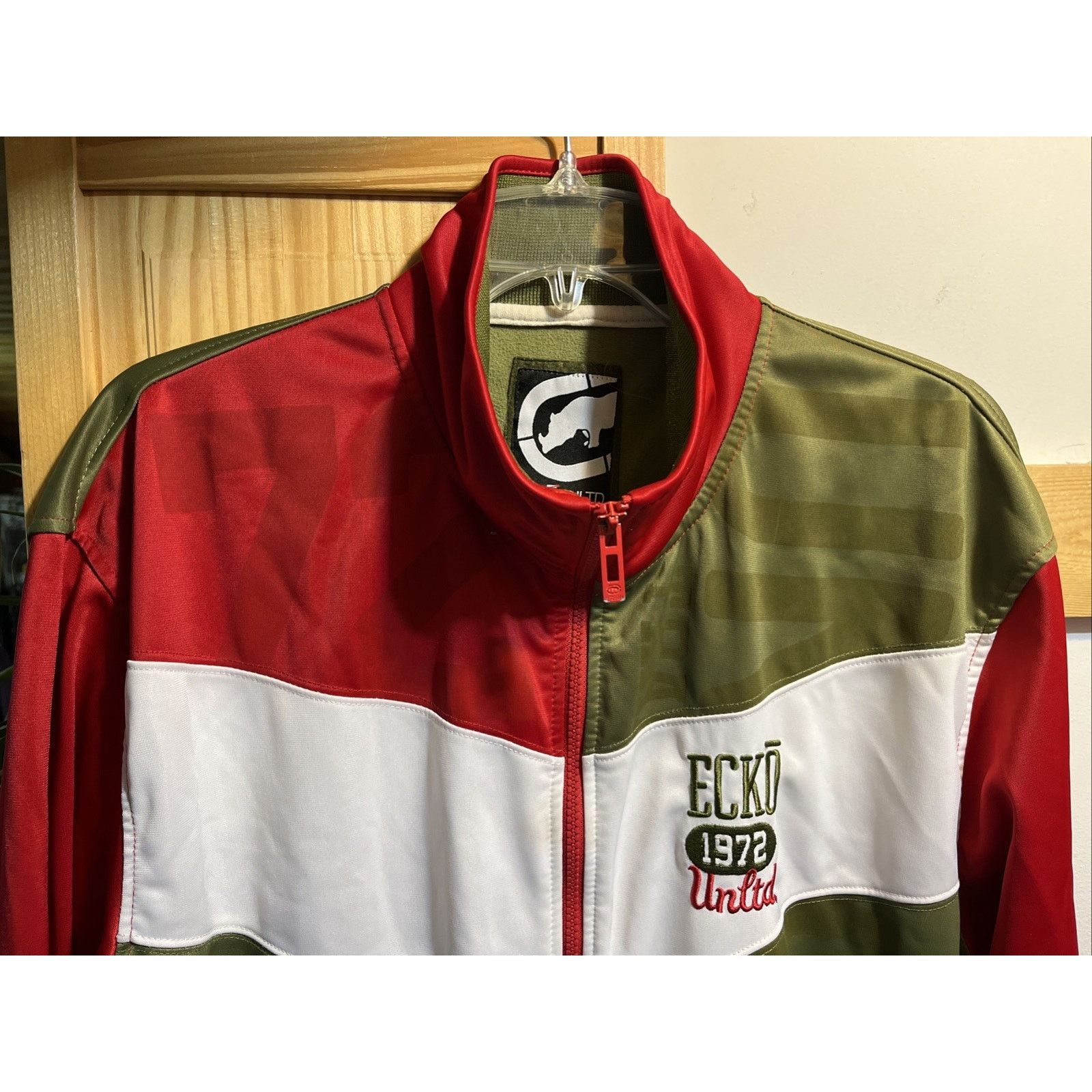 Ecko Unltd. ECKO UNLIMITED Men Track Jacket Size XL Red Green Zip Travel Size US XL / EU 56 / 4 - 5 Thumbnail