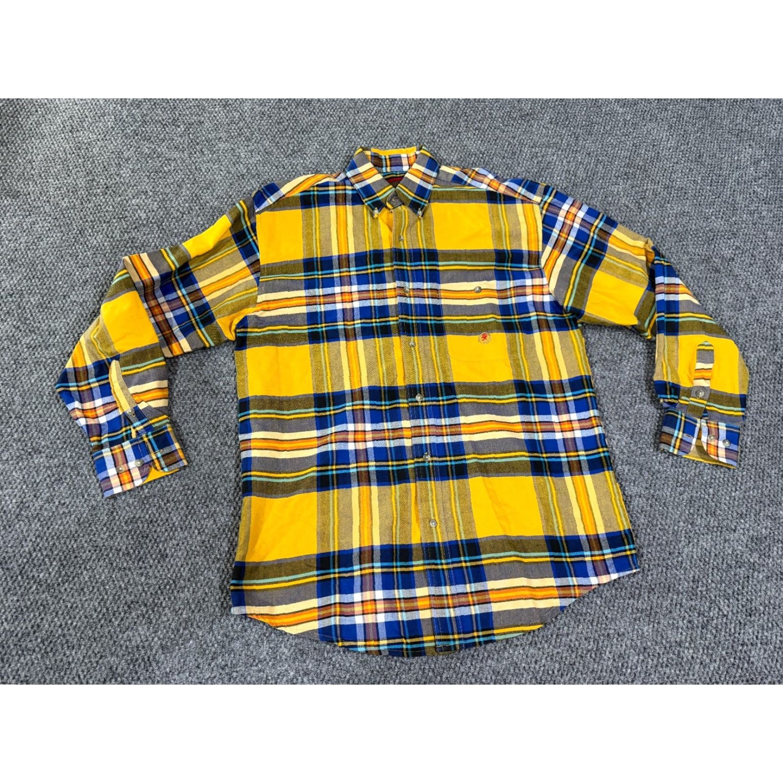 Wrangler Wrangler Twenty X Button-Up Shirt Mens M Yellow Plaid Western Blue - Button-Down Collar, Long Sleeve, Casual, Cotton, Regular Fit Size US M / EU 48-50 / 2 - 2 Thumbnail