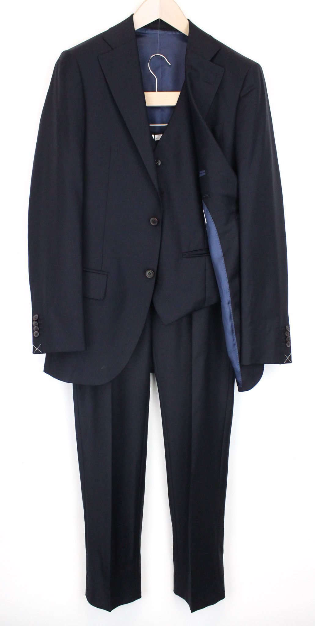 image of Suitsupply Lazio Uk36L Navy Wool 3 Piece Suit 67390, Men's (Size 36R)
