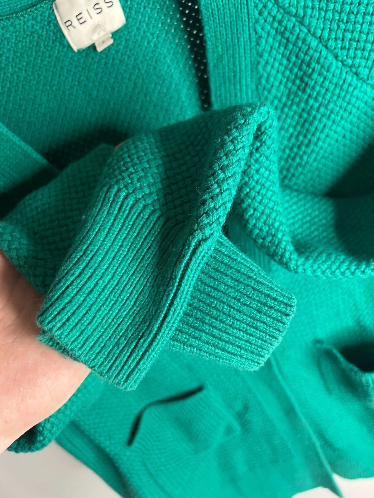 Reiss REISS Callister Emerald Knit Cardigan One Button Size S / US 4 / IT 40 - 7 Thumbnail