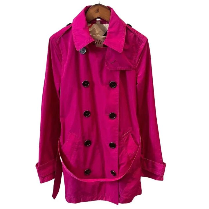 Burberry Burberry Pink Double-Breasted Trench Coat 0079 Size S / US 4 / IT 40 - 1 Thumbnail