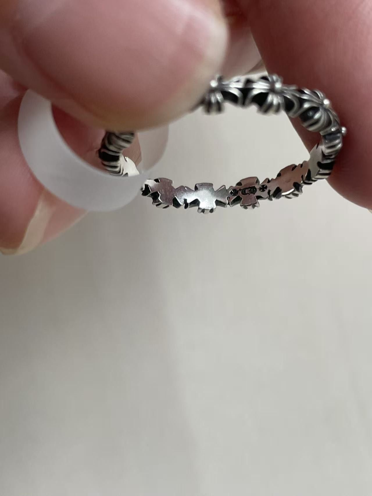 Chrome Hearts Chrome Hearts Silver Tiny E Plus Band Ring Size ONE SIZE - 11 Thumbnail