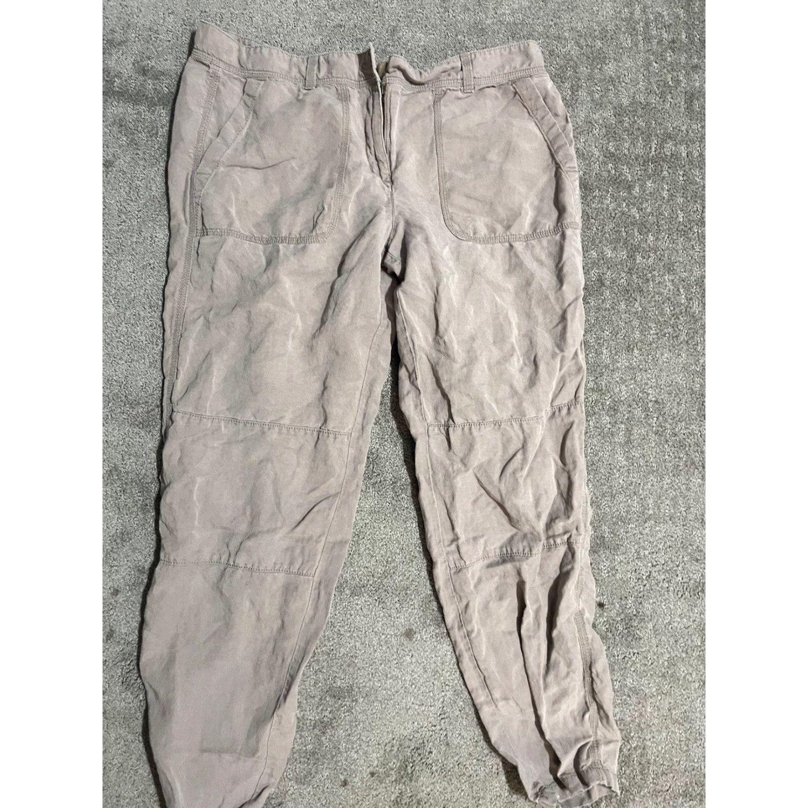 Ann Taylor VINTAGE Ann Taylor Loft Pants Womens Size 12 Ankle Linen Lyocell Gray Casual Travel Size 34" / US 12 / IT 48 - 3 Thumbnail