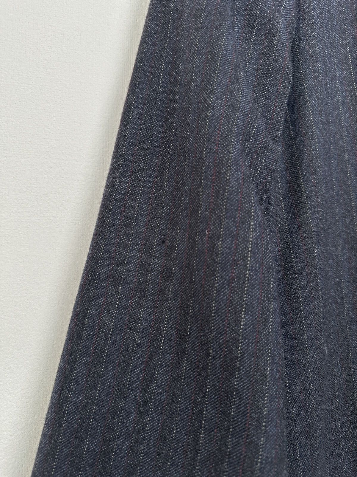 Maison Margiela FW17 Maison Margiela Navy Pinstripe Wool Dress Frayed Detail Size XS / US 0-2 / IT 36-38 - 14 Thumbnail