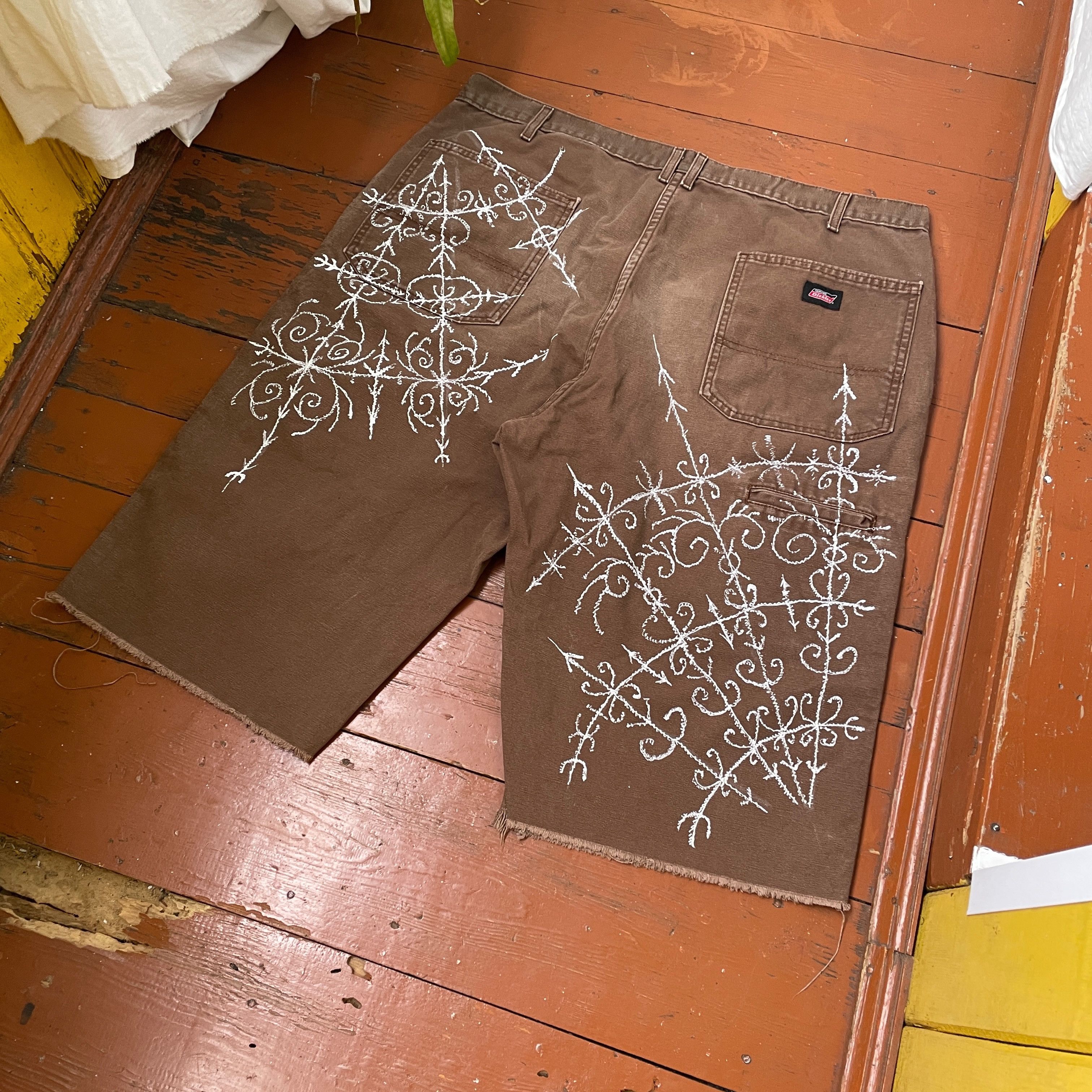 Custom Dickies Jorts Cybersigilism y2k art opium faded