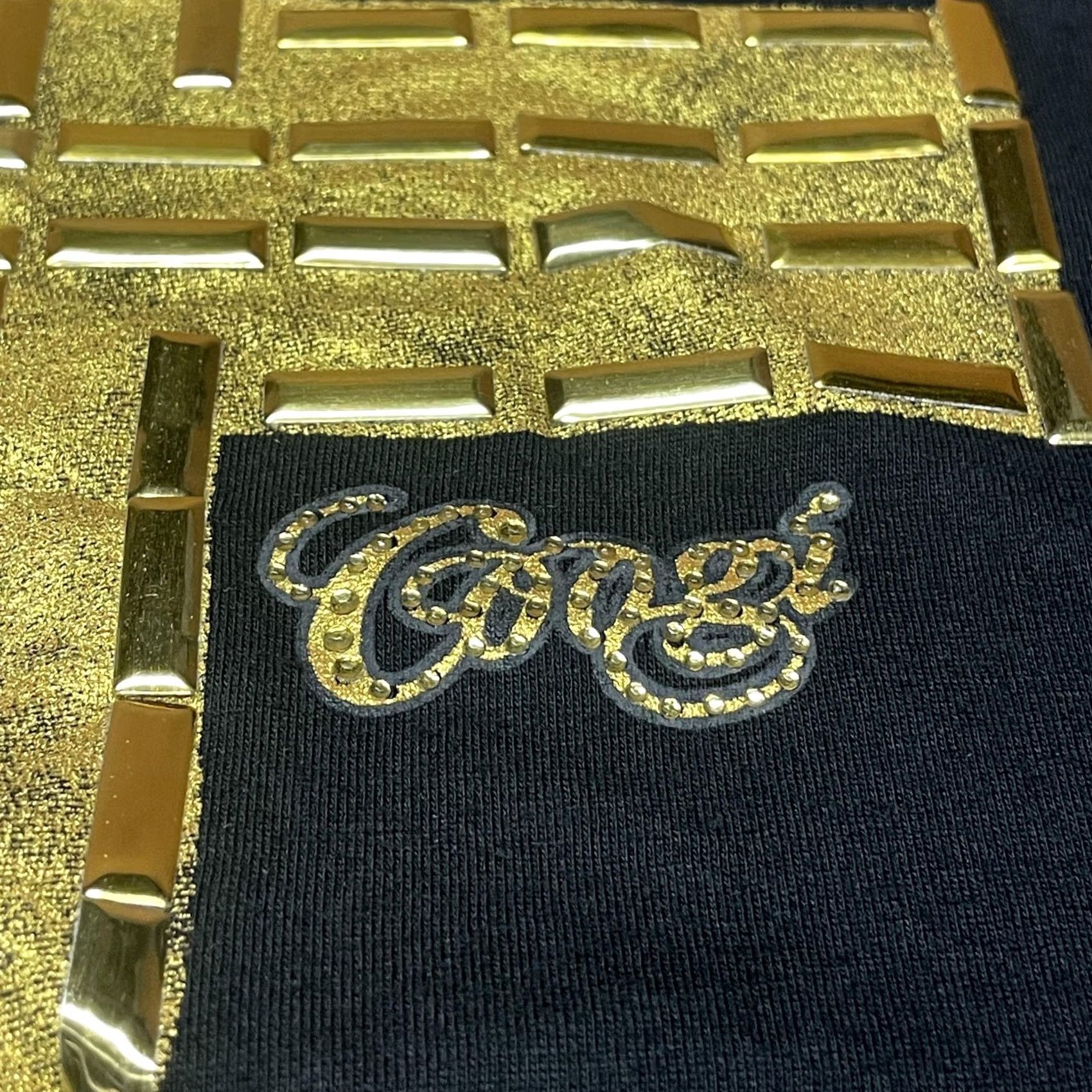Coogi COOGI Sweatshirt Womens Large Black Gold Studded Cross Cold Shoulder Embellished Crew Neck Pullover Rhinestone Logo Graphic Size L / US 10 / IT 46 - 3 Thumbnail