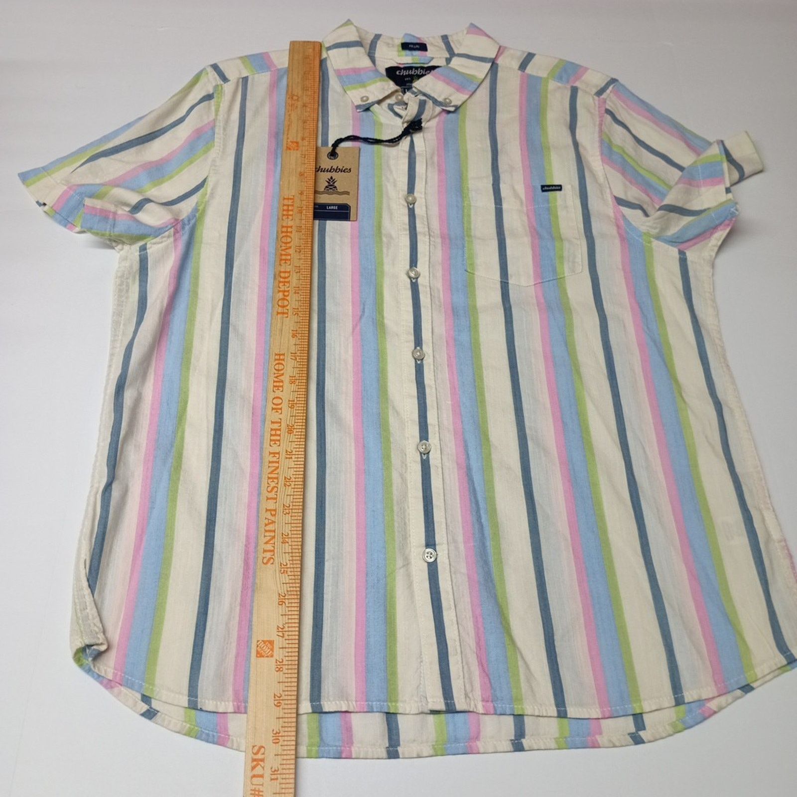 Chubbies Chubbies Soft Serve Friday Shirt Men's L Striped Multicolor Size US L / EU 52-54 / 3 - 5 Thumbnail