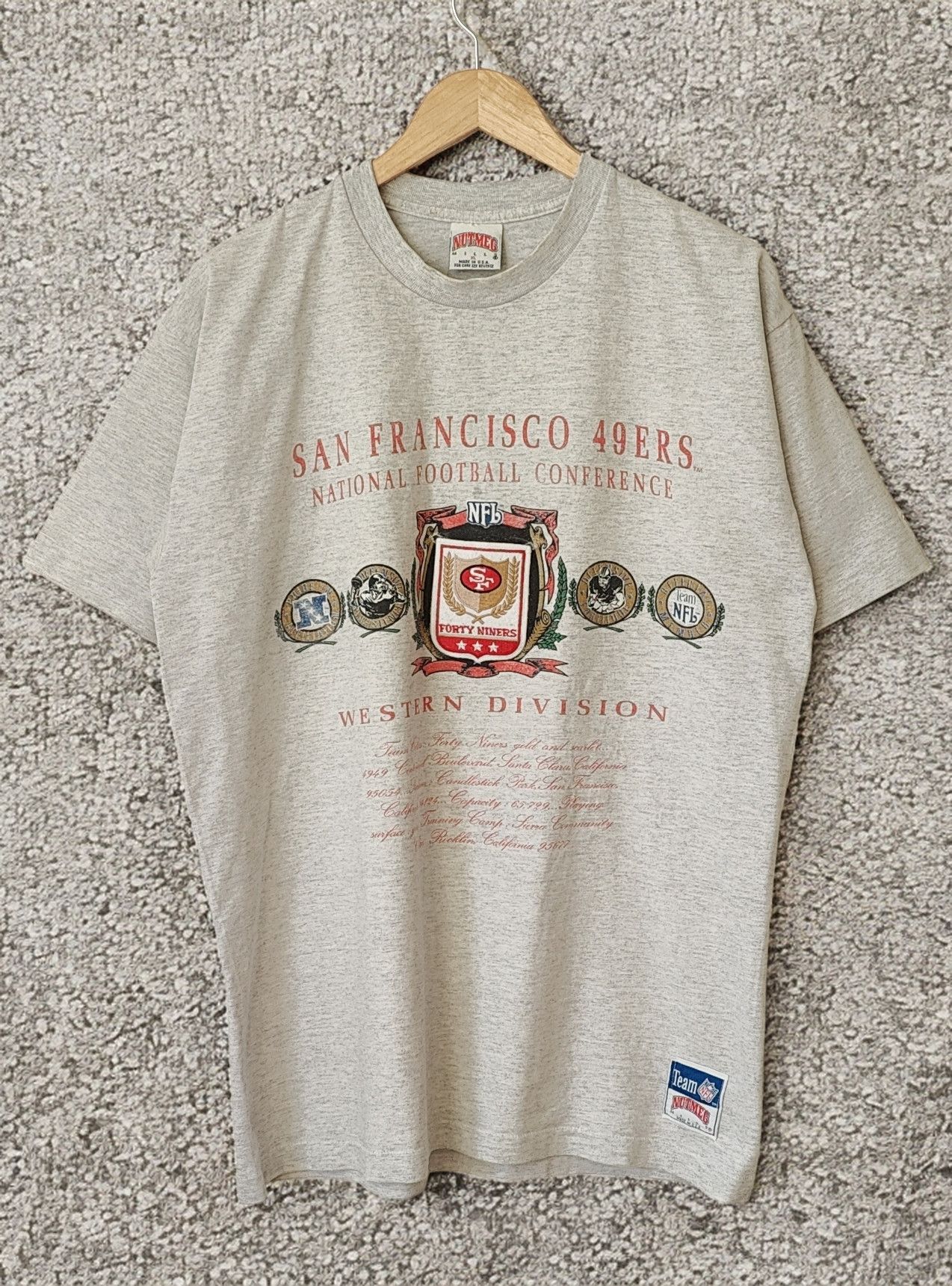 NFL San Francisco 49ers x Nutmeg Mills Vintage NFL 90s Tshirt Size US XL / EU 56 / 4 - 1 Thumbnail