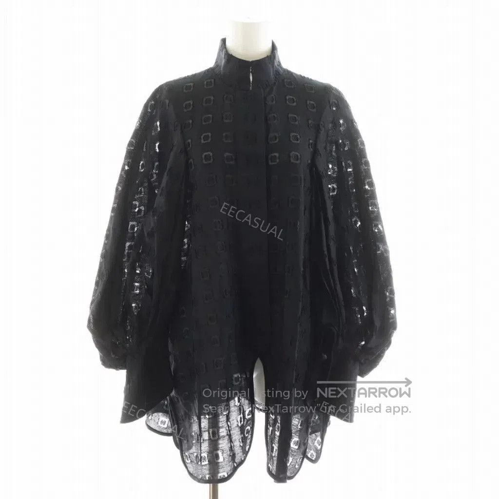 Other Black Jacquard Lantern Sleeve Shirt. Size M / US 6-8 / IT 42-44 - 2 Thumbnail