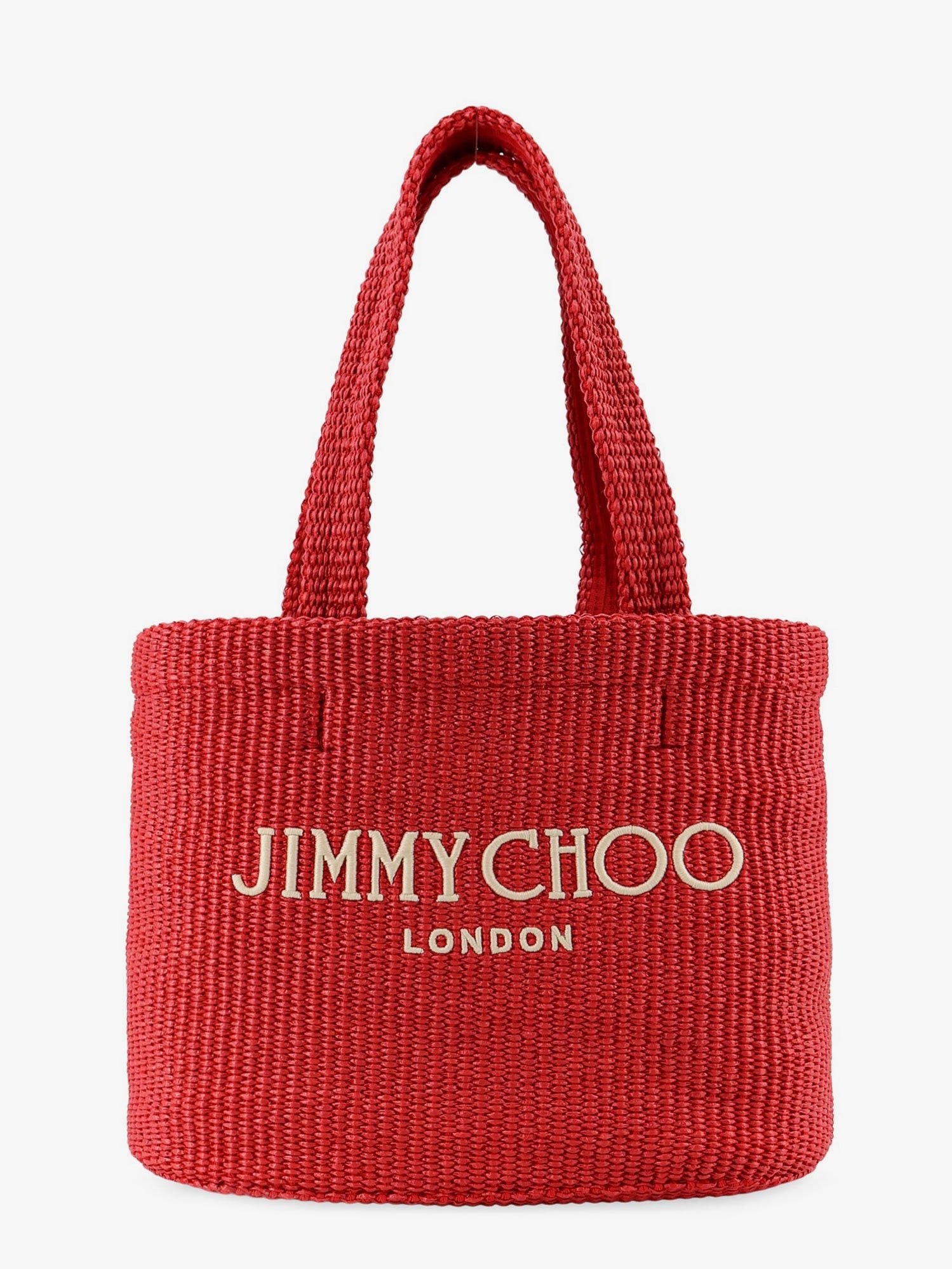 Jimmy Choo Raffia Shopping Bag With Lettering Logo On The Front Size ONE SIZE - 1 Thumbnail