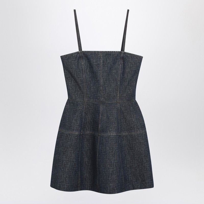 Fendi Fendi Dark Blue Ff Denim Bustier Dress Size S / US 4 / IT 40 - 1 Thumbnail