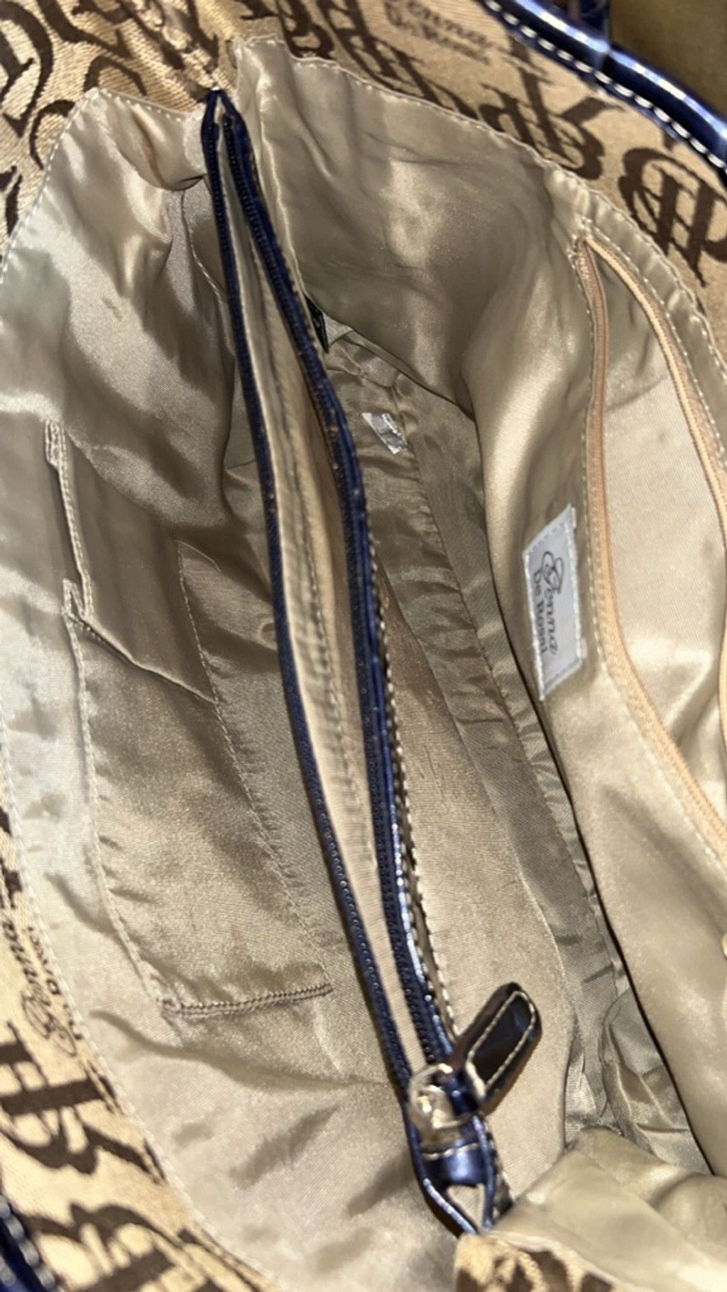 Other Women's De Rossi Beige & Blue Monogram Shoulder Bag One Size Size ONE SIZE - 5 Thumbnail