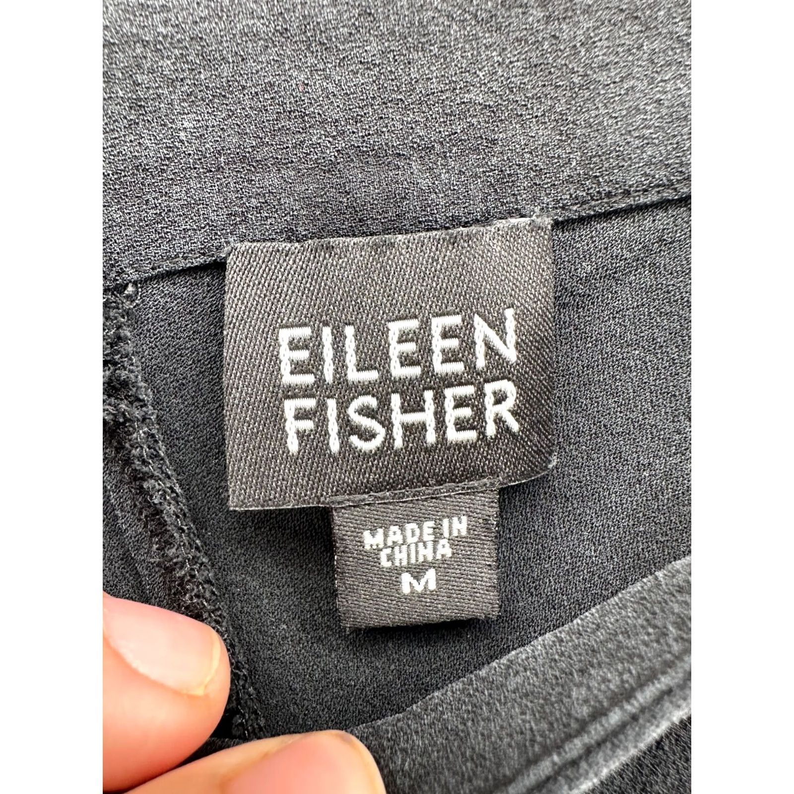 Eileen Fisher VINTAGE? No (excluded) Eileen Fisher A-Line Dress Black Women's M Silk Sleeveless V-Neck Pullover Size M / US 6-8 / IT 42-44 - 6 Thumbnail