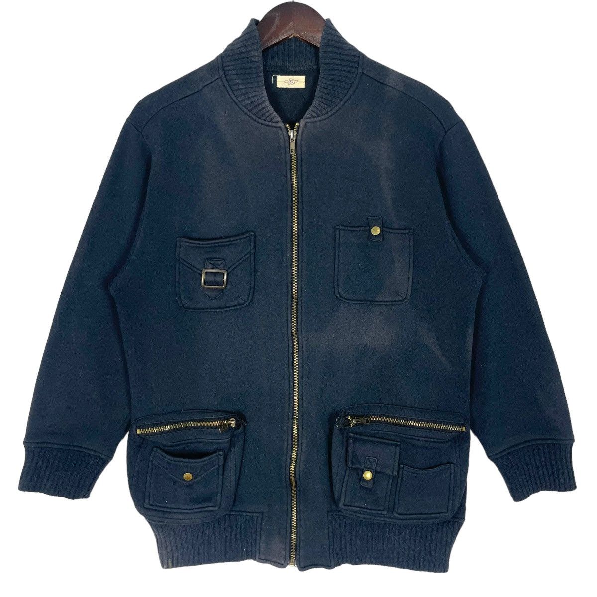 image of Gf Ferre Vintage Gf Unisex Military Jacket Sunfaded in Navy, Women's (Size Small)