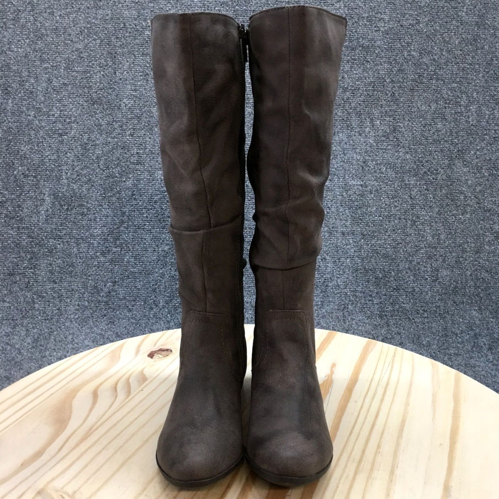 Vintage White Mountain Cliffs Boots Womens Felisa Tall Riding Brown Faux Leather Shoes M Felisa Riding Boot Womens Brown Size US 5 / IT 35 - 4 Thumbnail